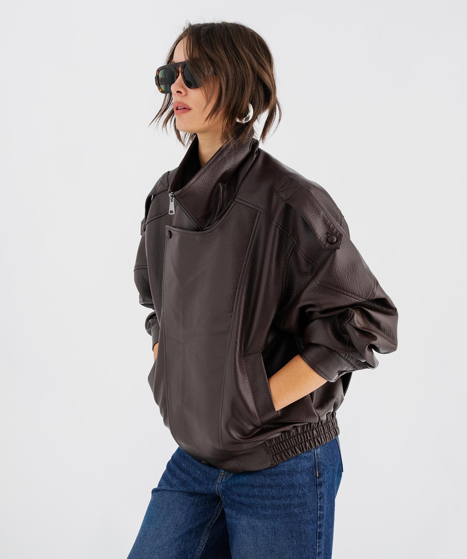 Blouson en cuir imitation femme - GEMO