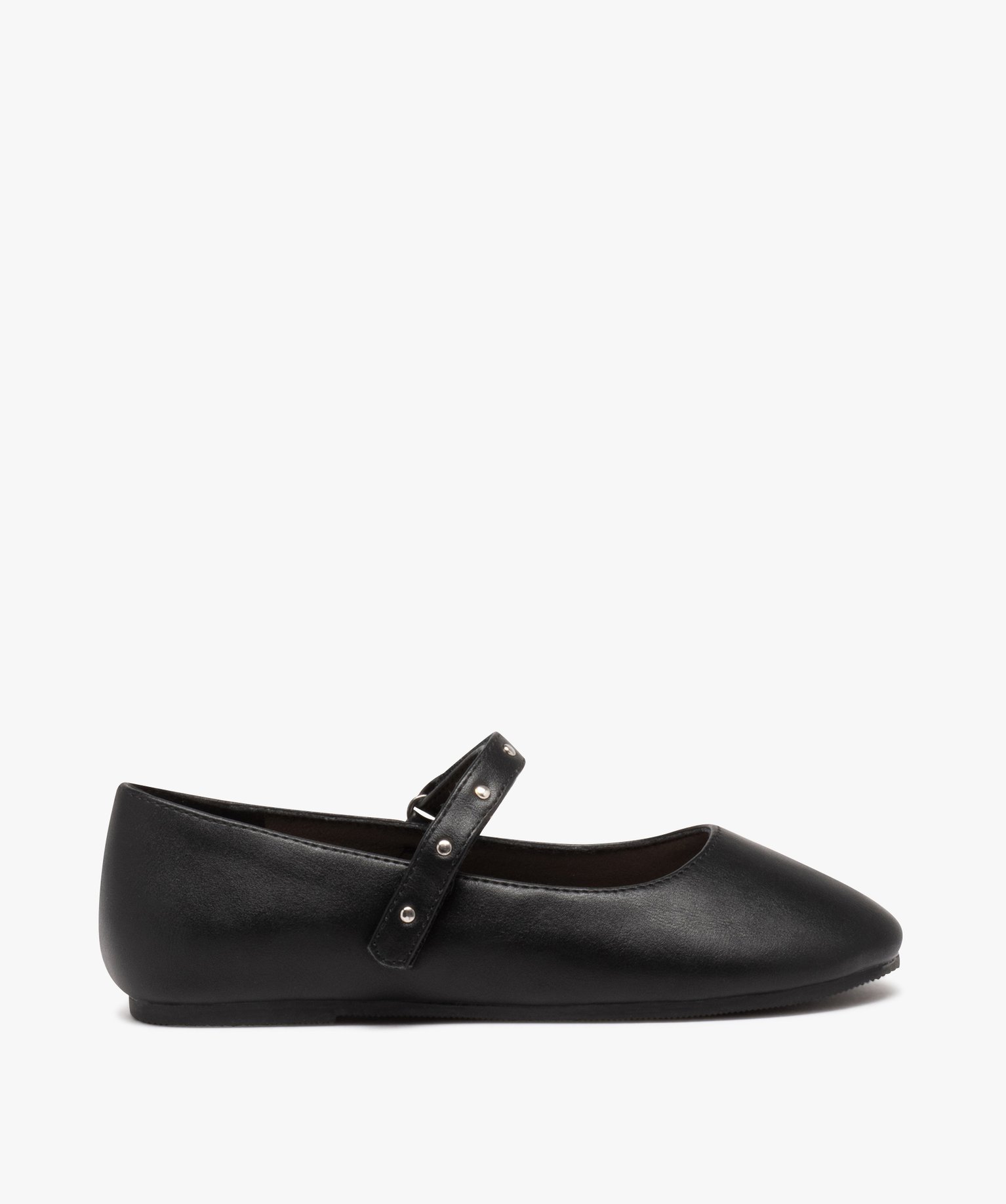 Ballerines fille unies à bride scratch cloutée - 32 - noir - GEMO