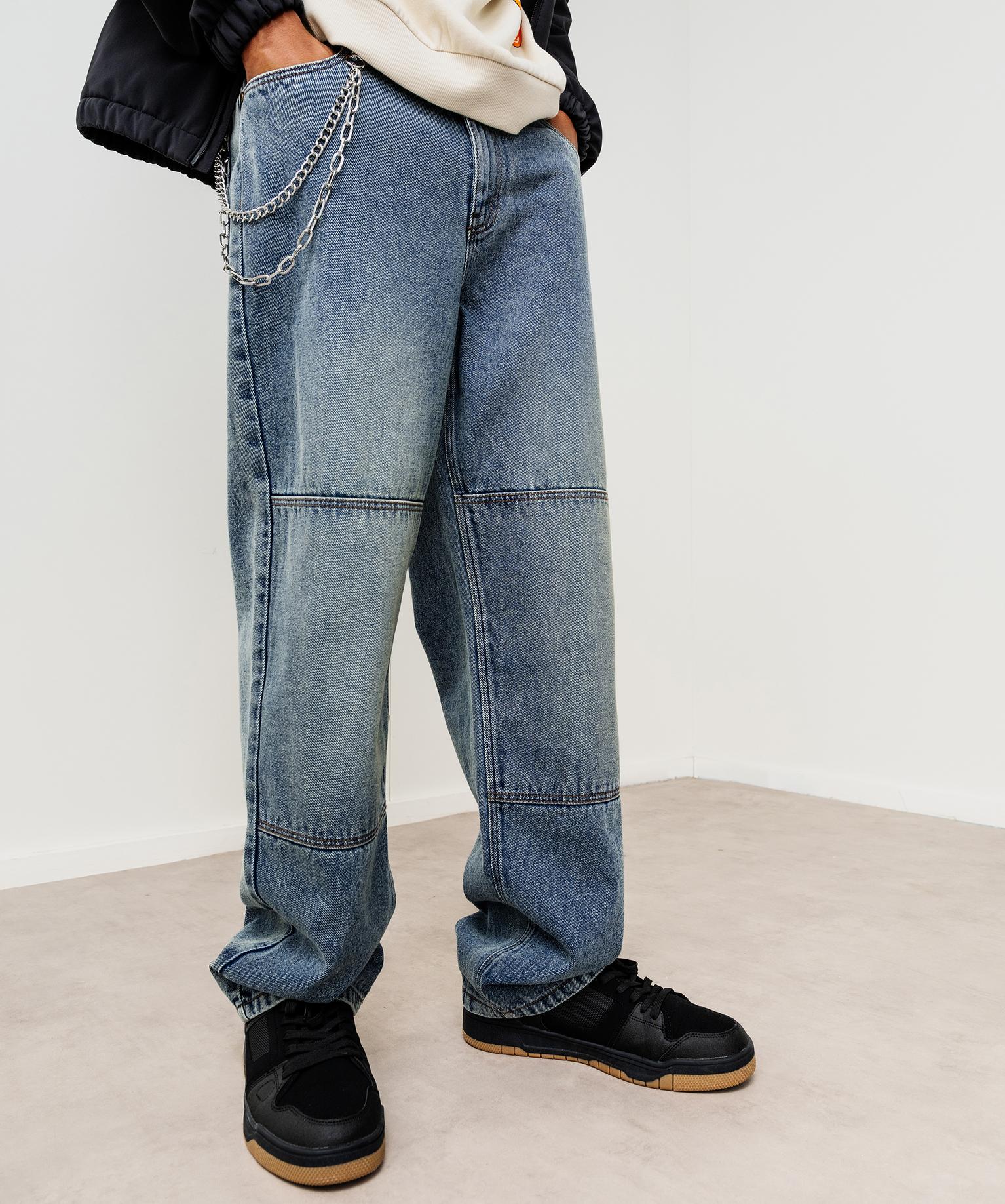 Jean loose en denim 100% coton délavé garçon - 10A - bleu fonce - GEMO