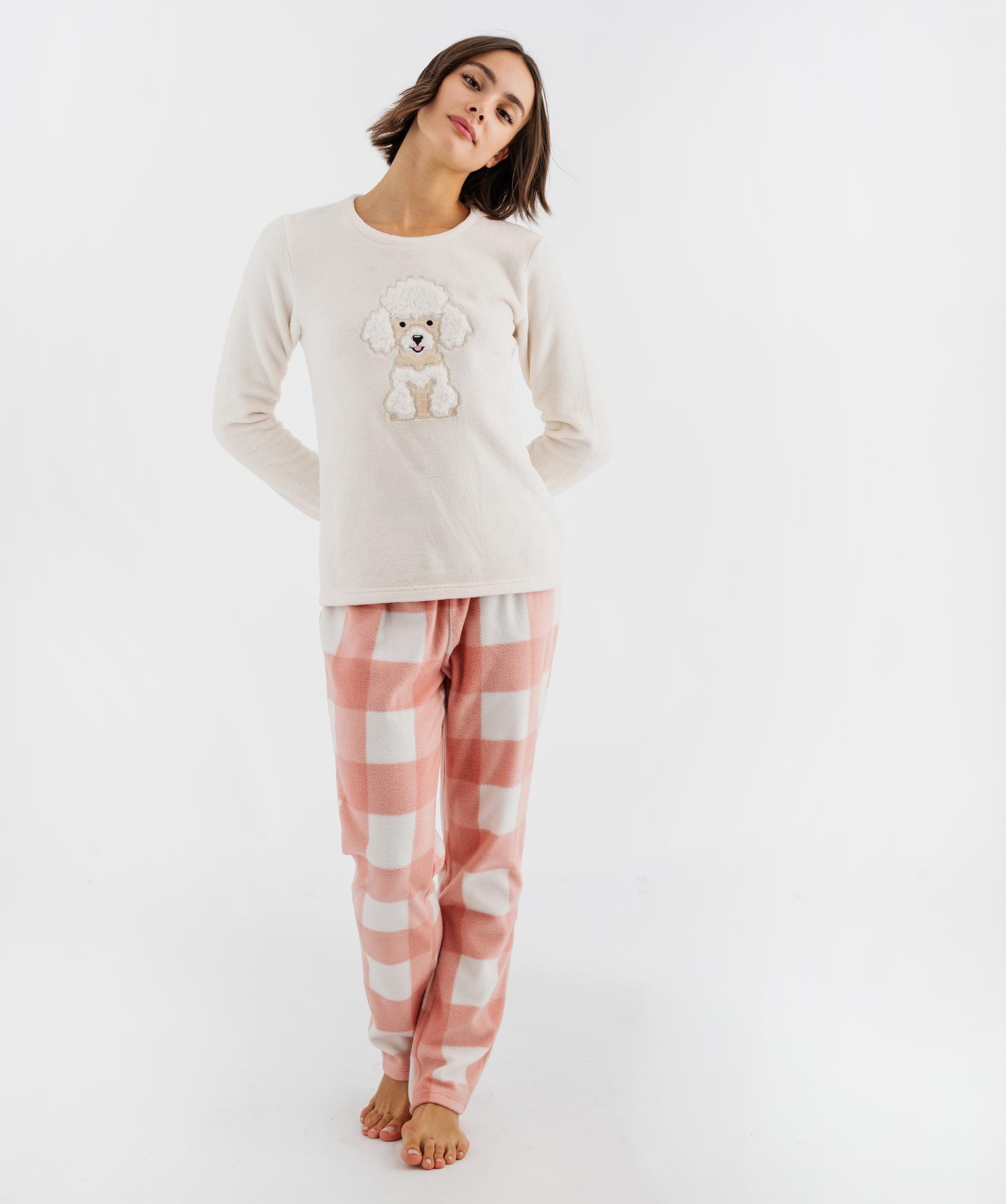 Pyjama polaire à carreaux femme - 46-48/XL - rose chine - GEMO