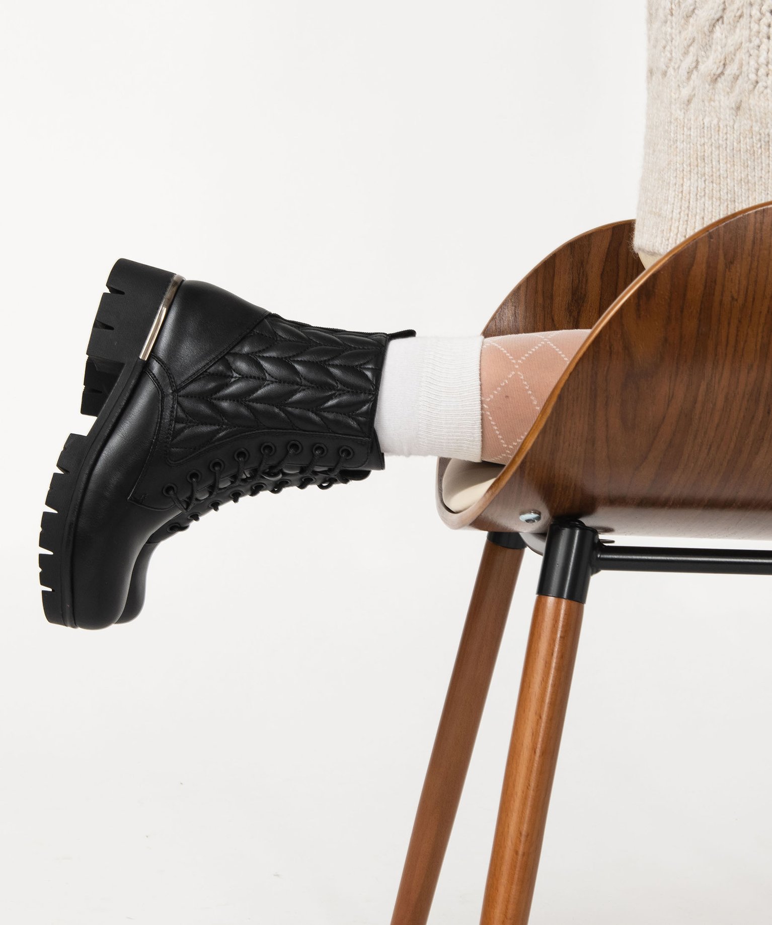 Boots femme dessus uni et matelassé à semelle crantée - 41 - noir - GEMO