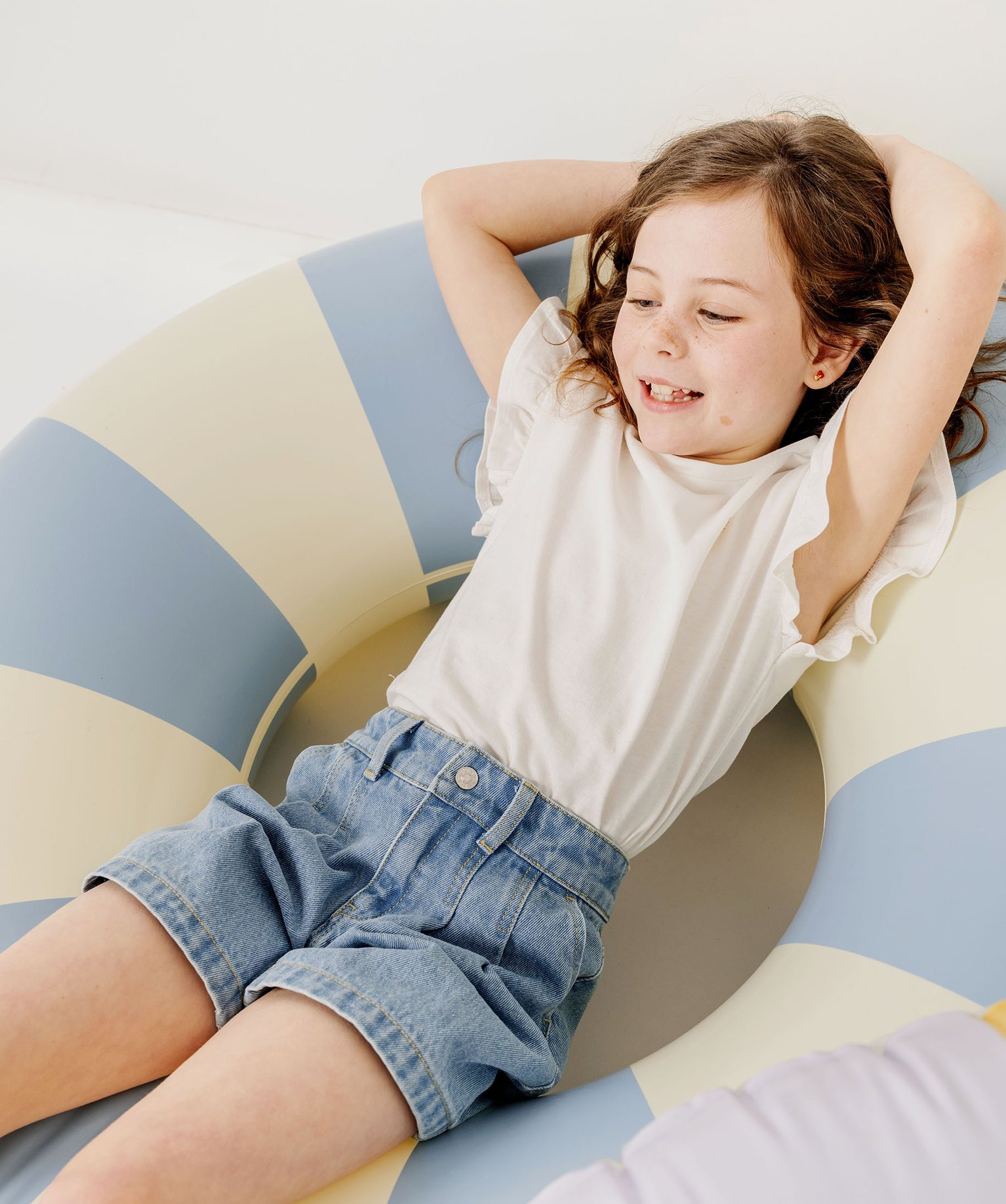 Short en jean ample en coton fille - 10 - denim - GEMO