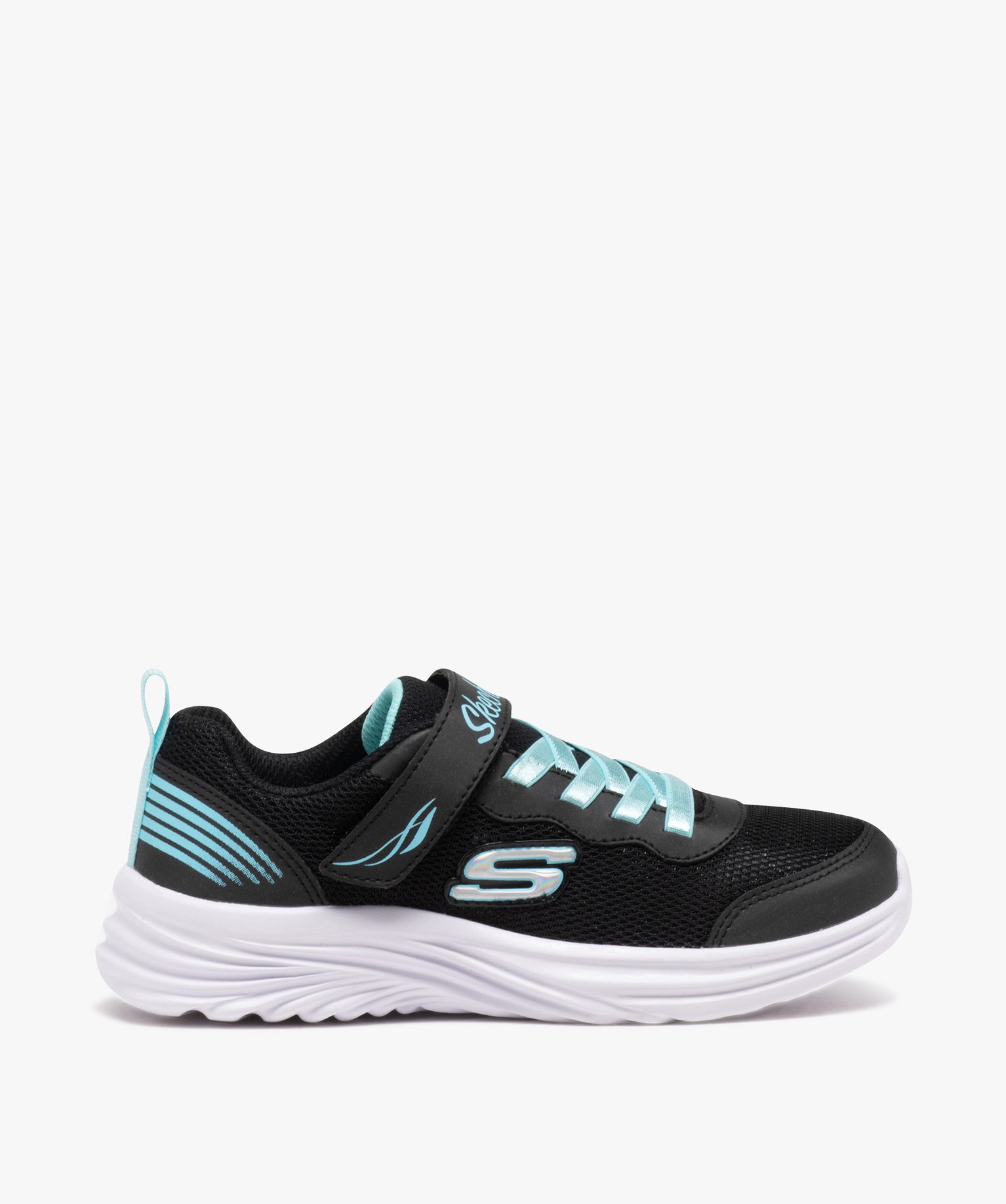 Baskets fille bicolores à paillettes et lacets en ruban élastique - Skechers - 28 - noir - SKECHERS