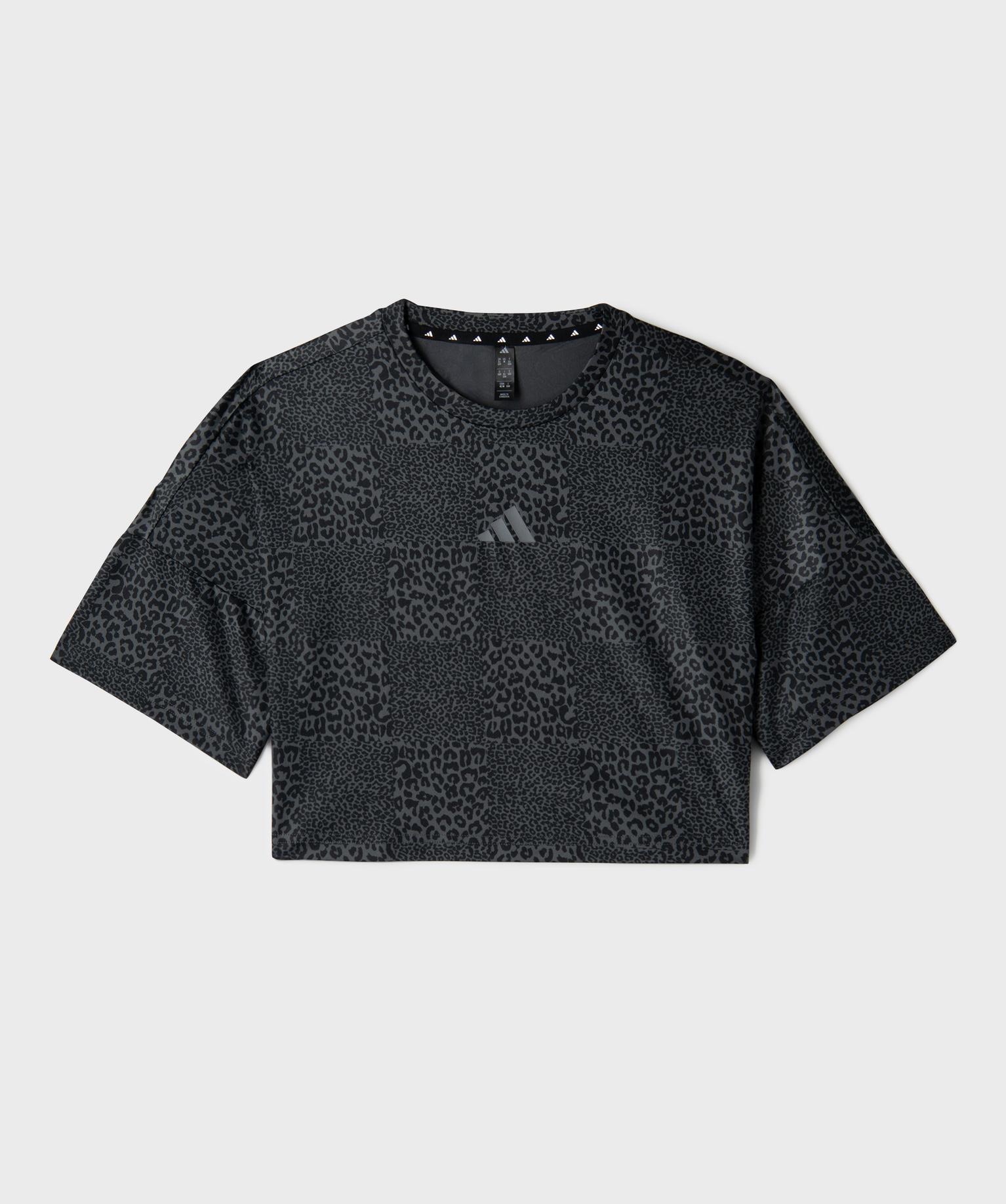 Tee-shirt manches courtes à motif léopard fille - Adidas - 12A/XXS - noir standard - ADIDAS