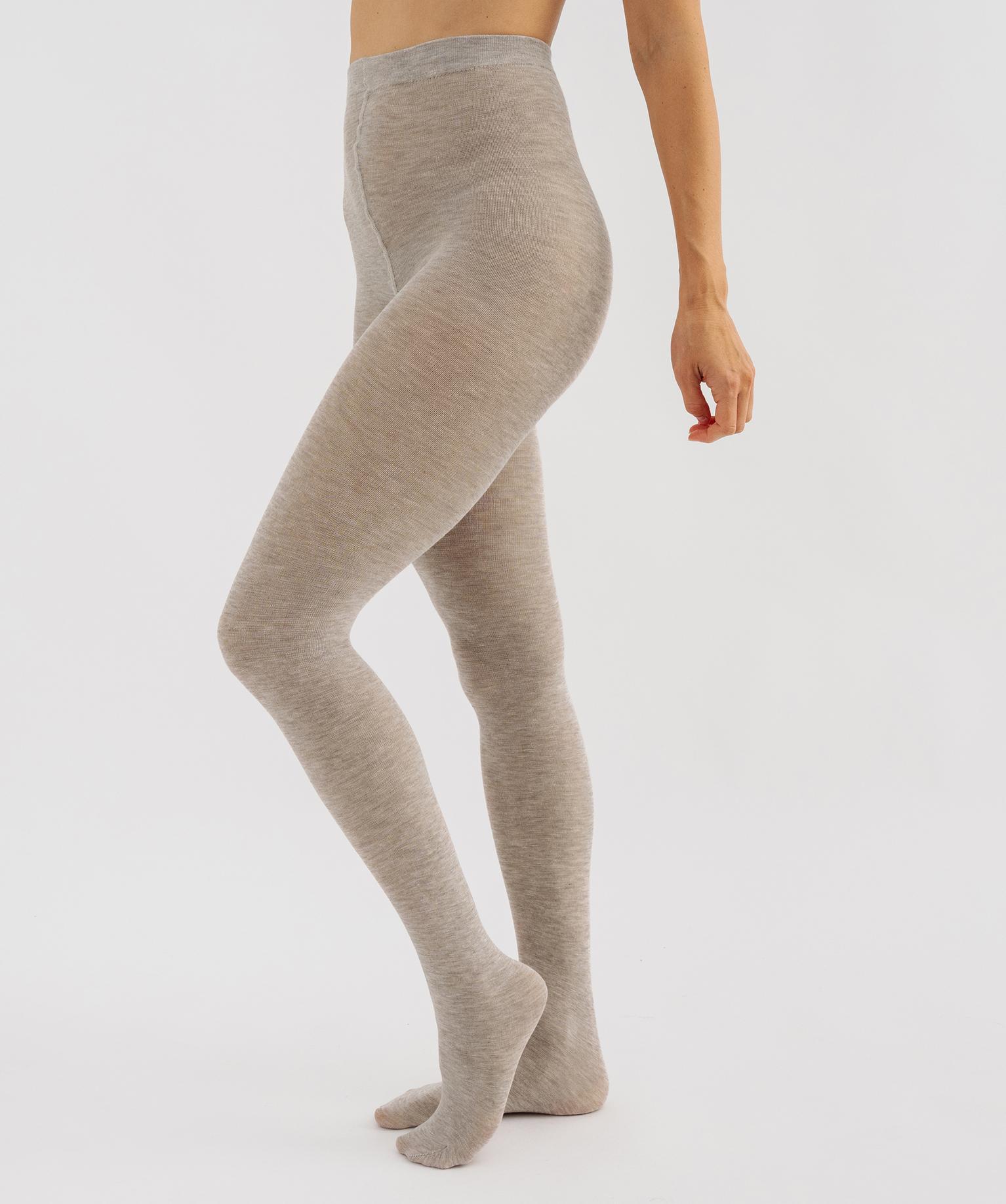 Collant chaud en maille femme - 3/4 - beige standard - GEMO