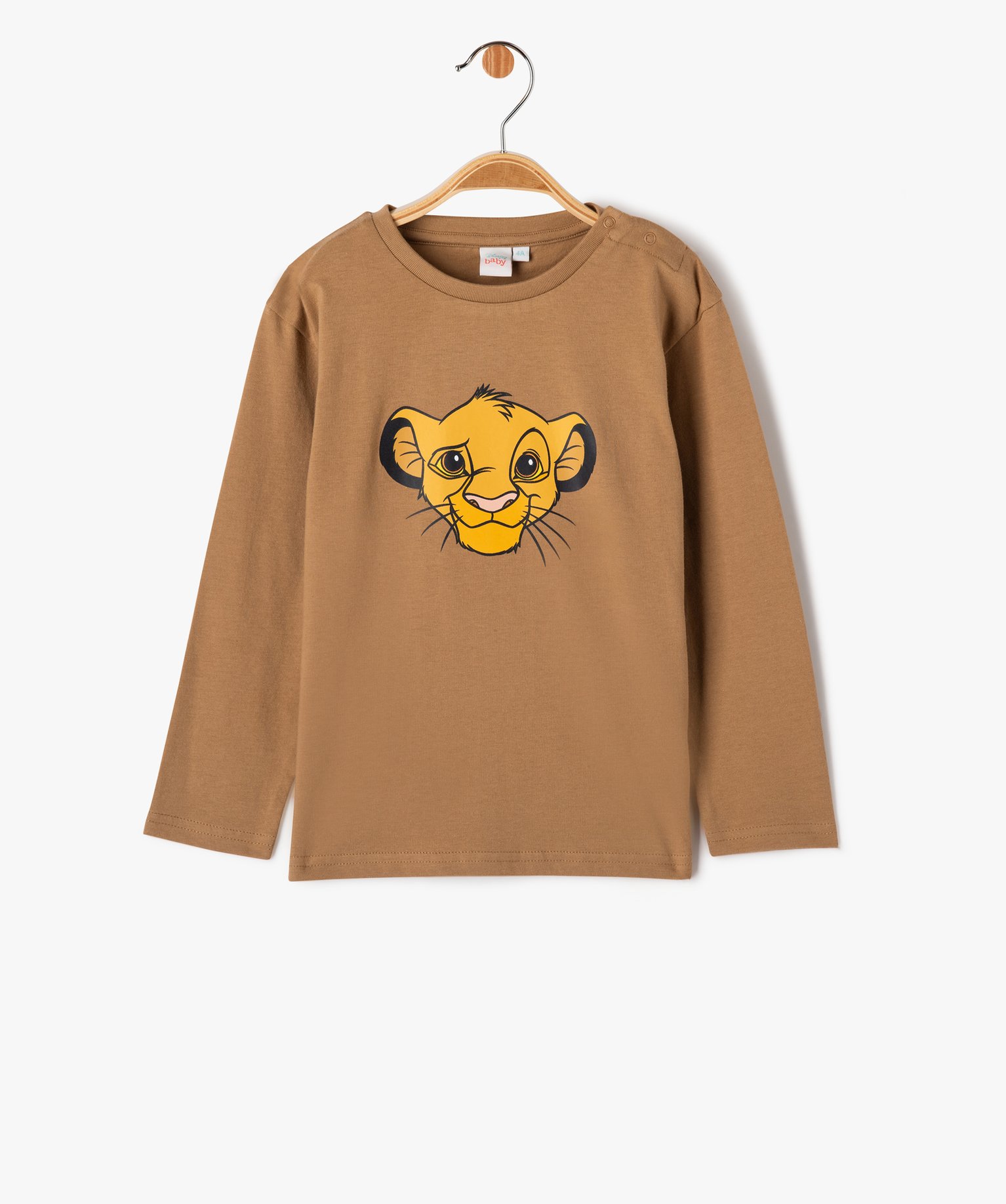 Tee-shirt manches longues imprimé Le Roi Lion bébé garçon - Disney - 3M - marron - ROI LION
