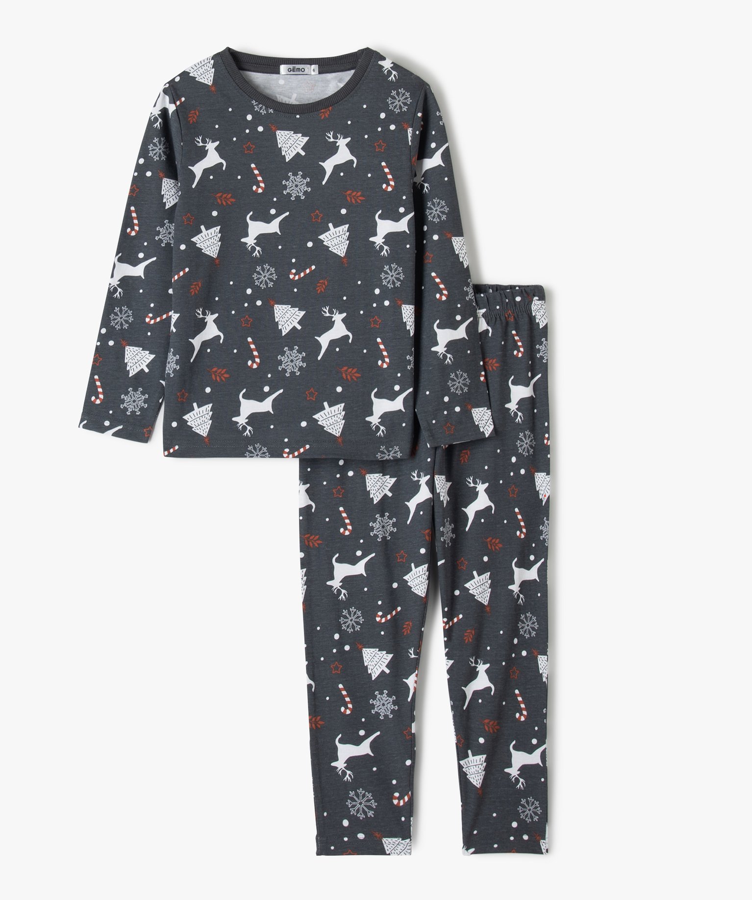 Pyjama de Noël garçon en jersey imprimé all over - GEMO