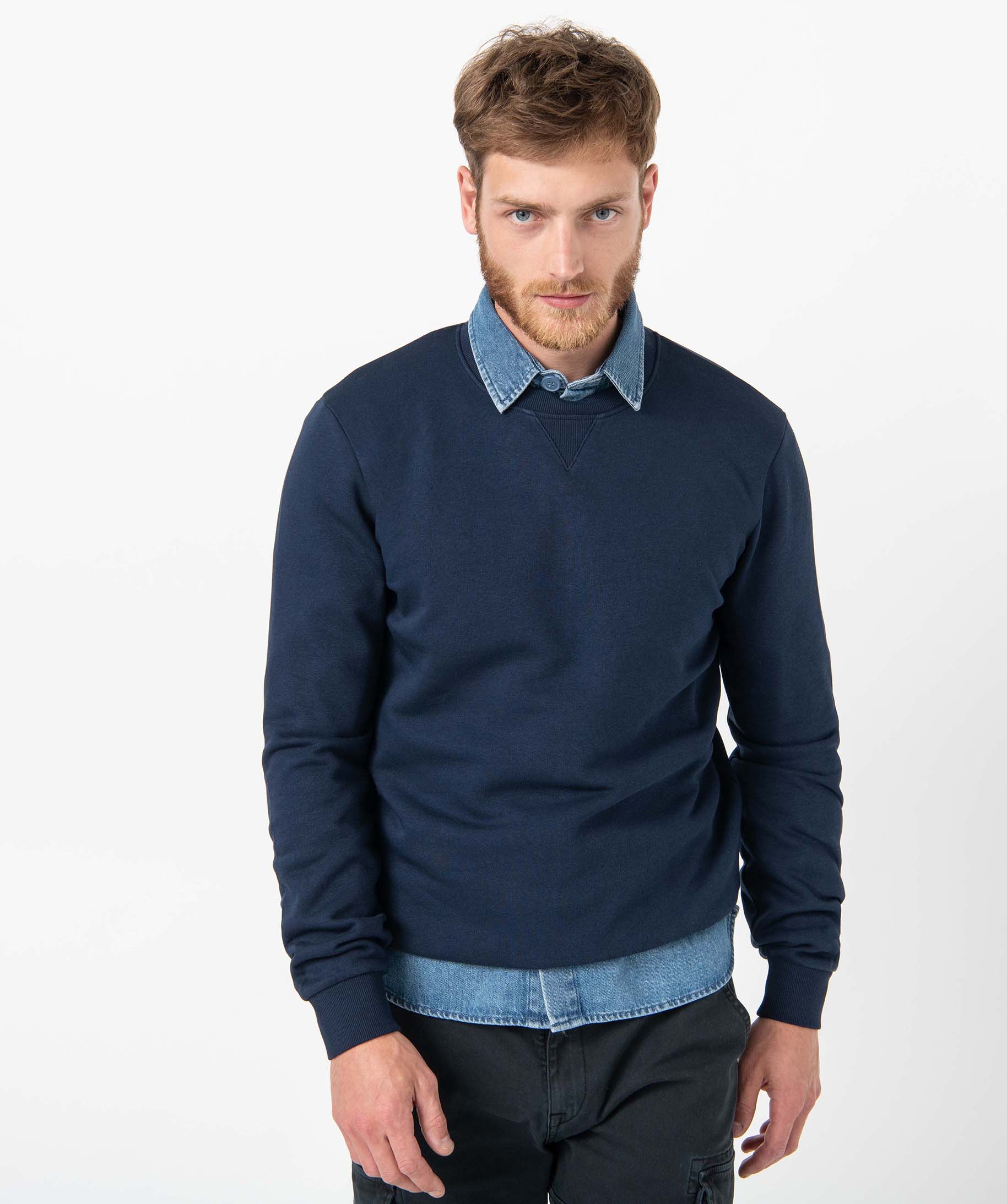 Sweat homme avec intérieur molletonné - S - bleu - GEMO