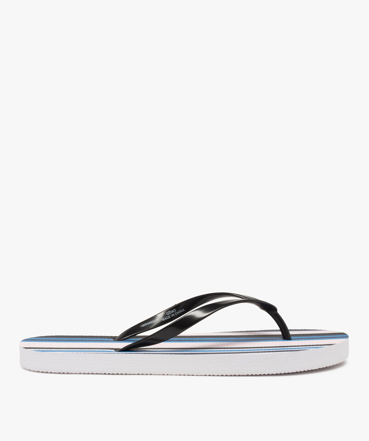 Tongs femme à semelle imprimée et fines brides - 37 - rose - GEMO