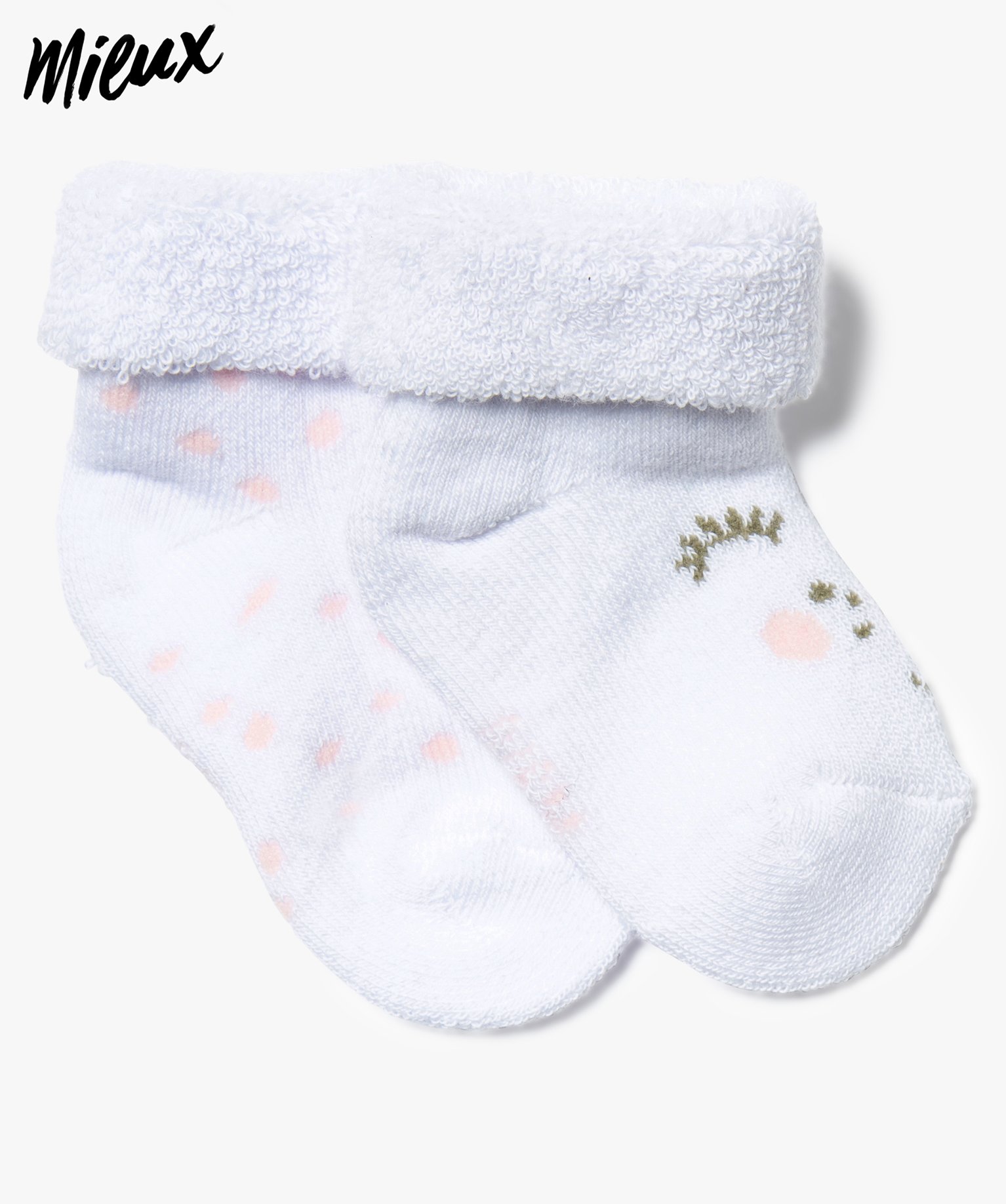 Chaussettes Bebe Fille Maille Bouclette A Pois En Coton B Gemo