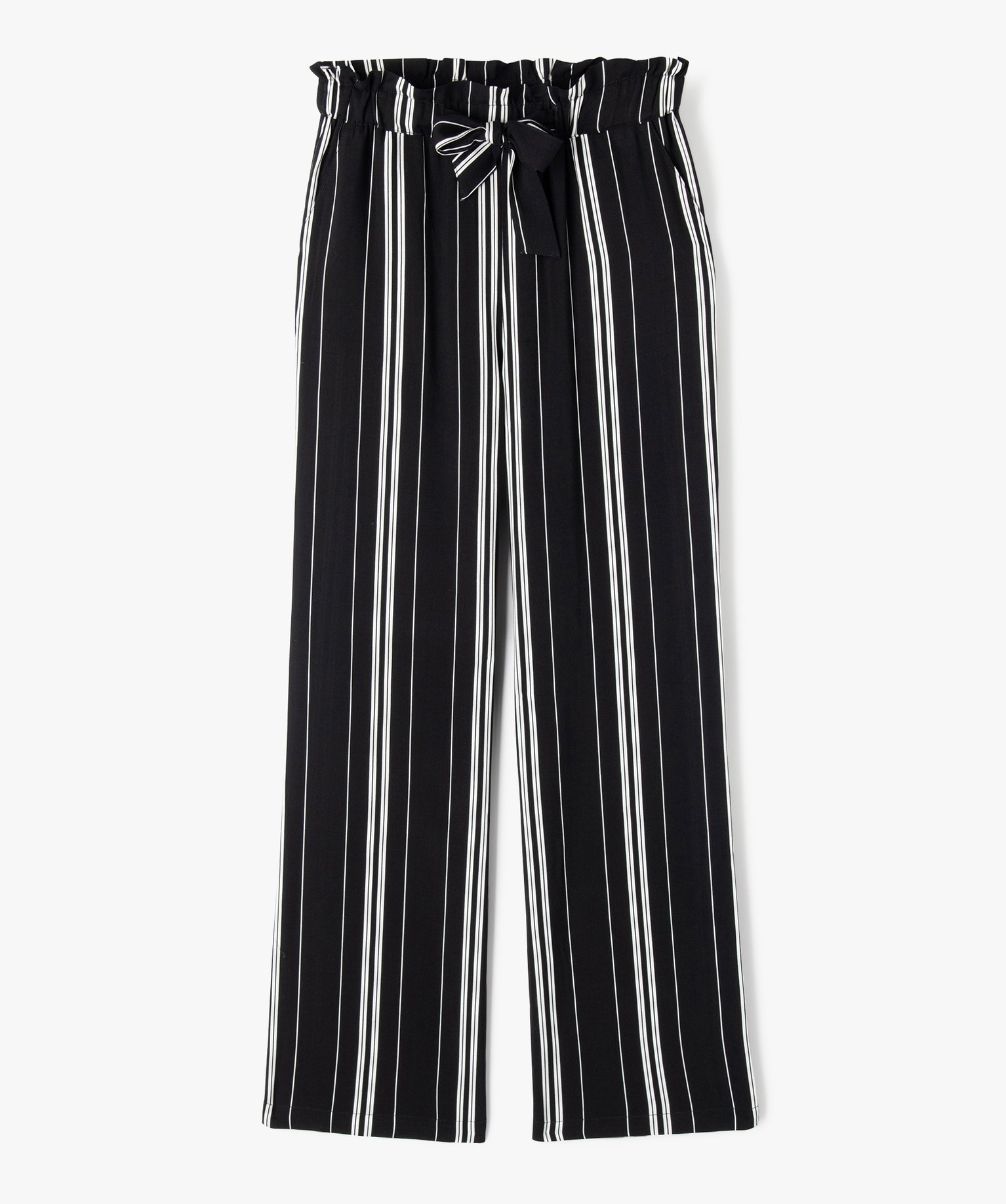 Pantalon fluide coupe large fille - 14 - raye - GEMO