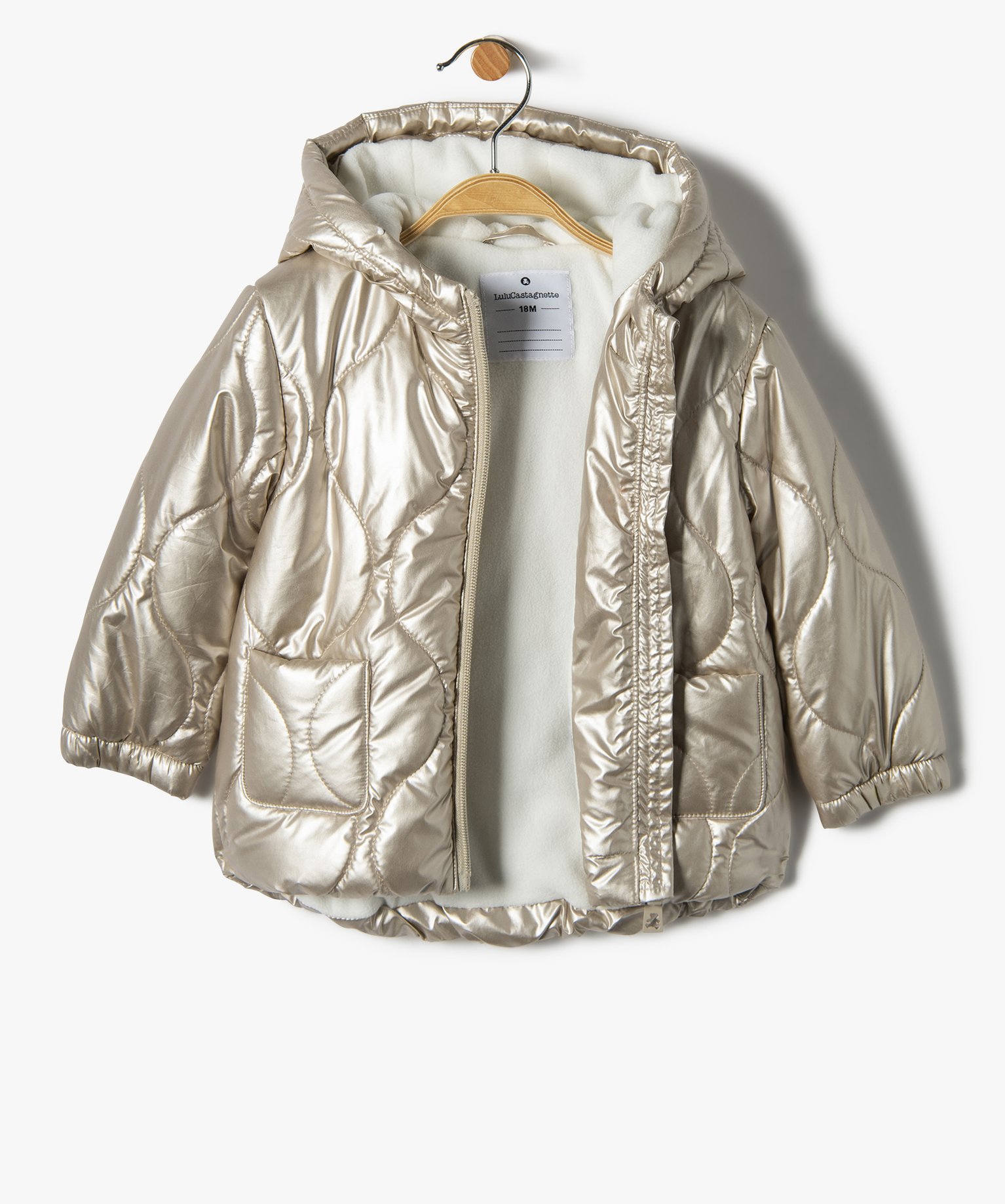 Doudoune Légère Fille Avec Capuche - Veste Chaude Courte, Fermeture Zipper - Pour 1 à 6 Ans - Automne/hiver, Couleurs Vives