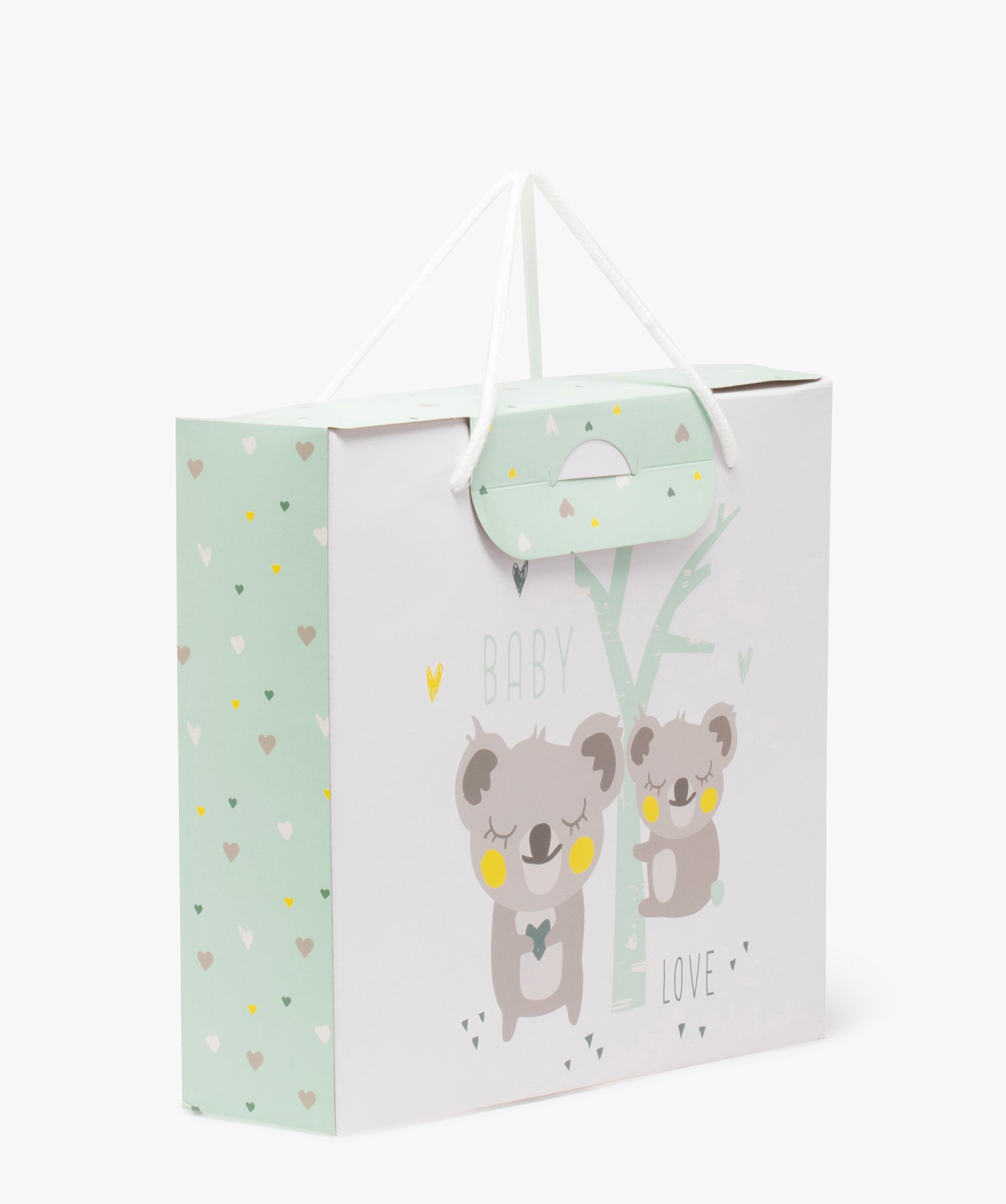 Boite cadeau bébé avec motifs koalas en papier carton recyclé - TU - blanc standard - GEMO