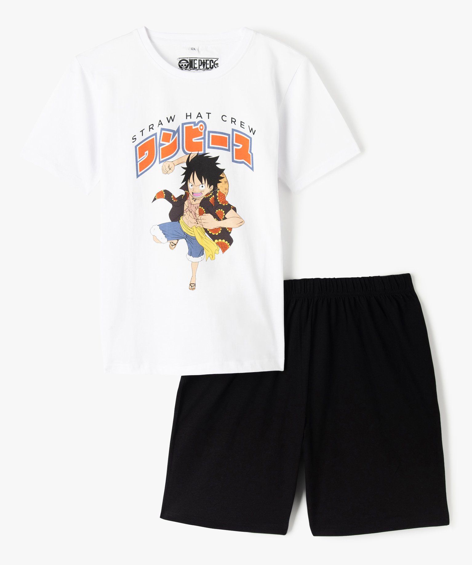 Pyjashort garçon bicolore avec motif poitrine - One Piece - 10 - imprime - ONE PIECE