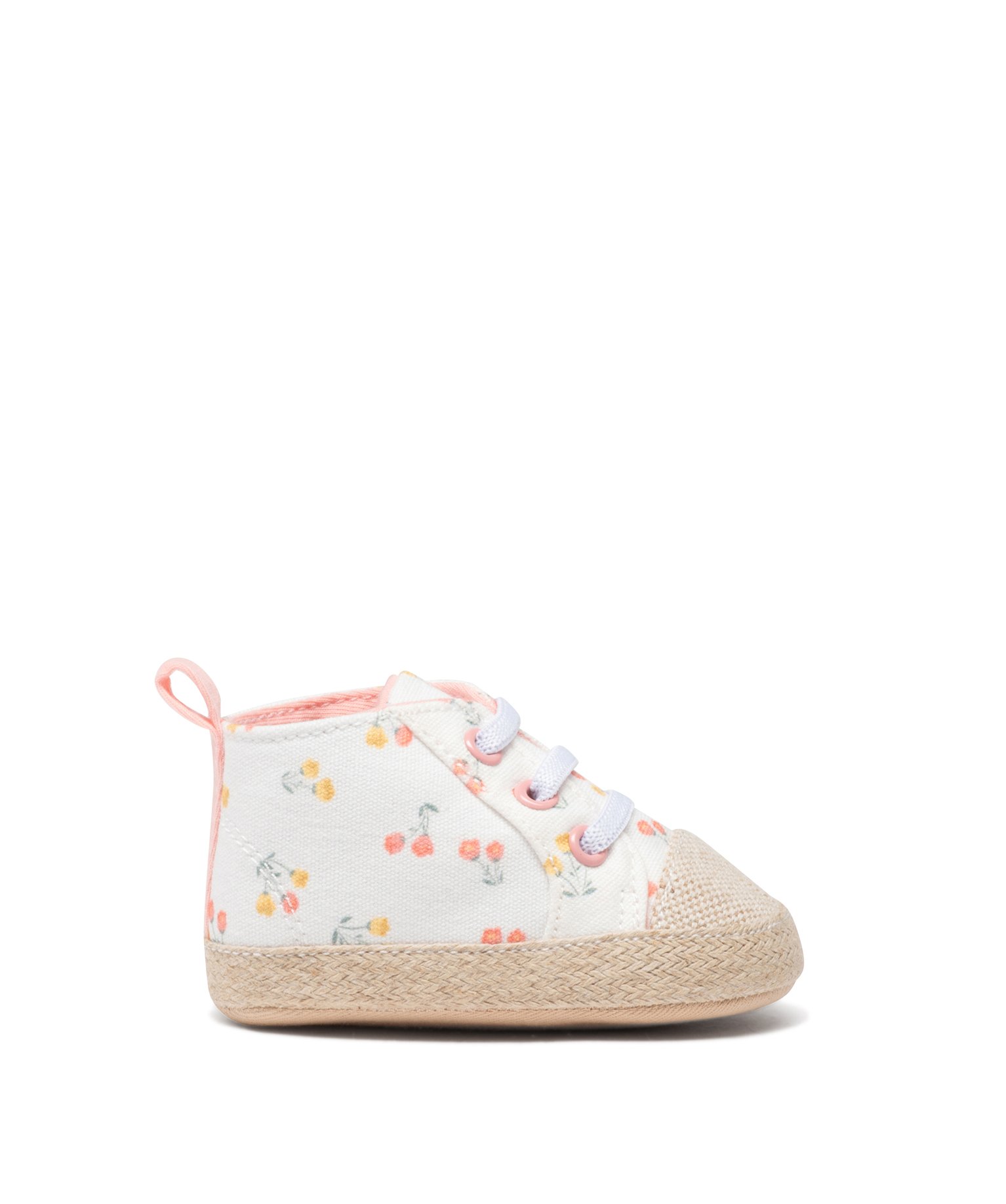 Chaussons de naissance bébé fille à motif fleuri bohème - 6/12M - blanc - GEMO