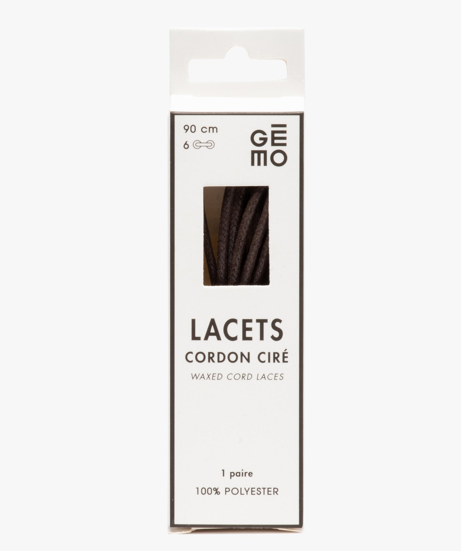 Lacets ronds en coton ciré uni 90 cm (lot de 2) - TU - marron - GEMO