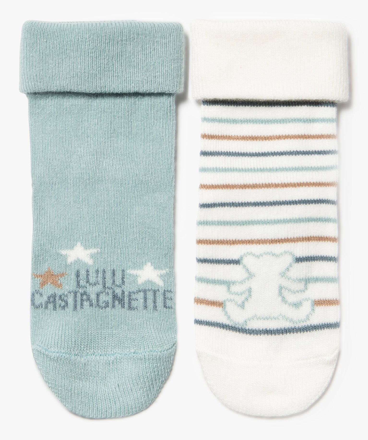 Chaussettes bébé imprimées à revers - LuluCastagnette (lot de 2) - LULUCASTAGNETTE