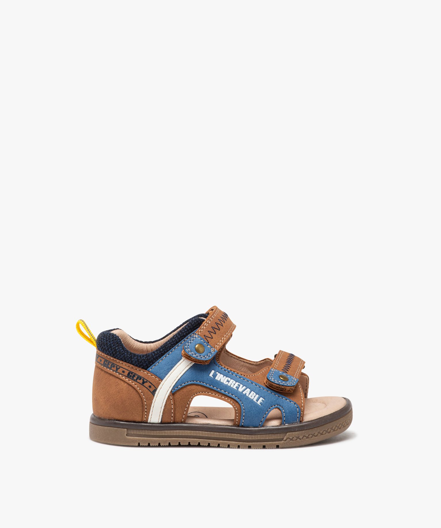 Sandales bébé garçon avec col moussé et brides à scratch - Gepy - 20 - camel - GEPY