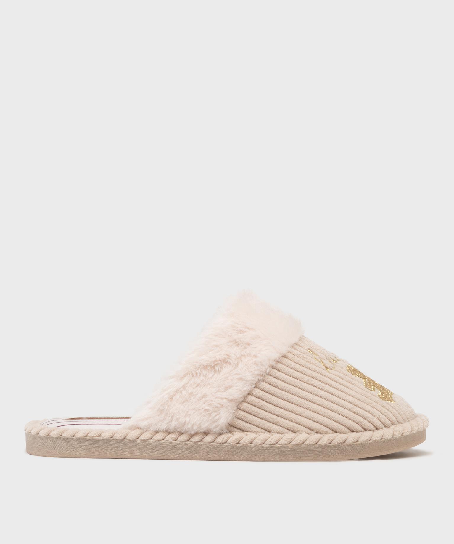 Chaussons mules en velours côtelé femme - LuluCastagnette - LULUCASTAGNETTE