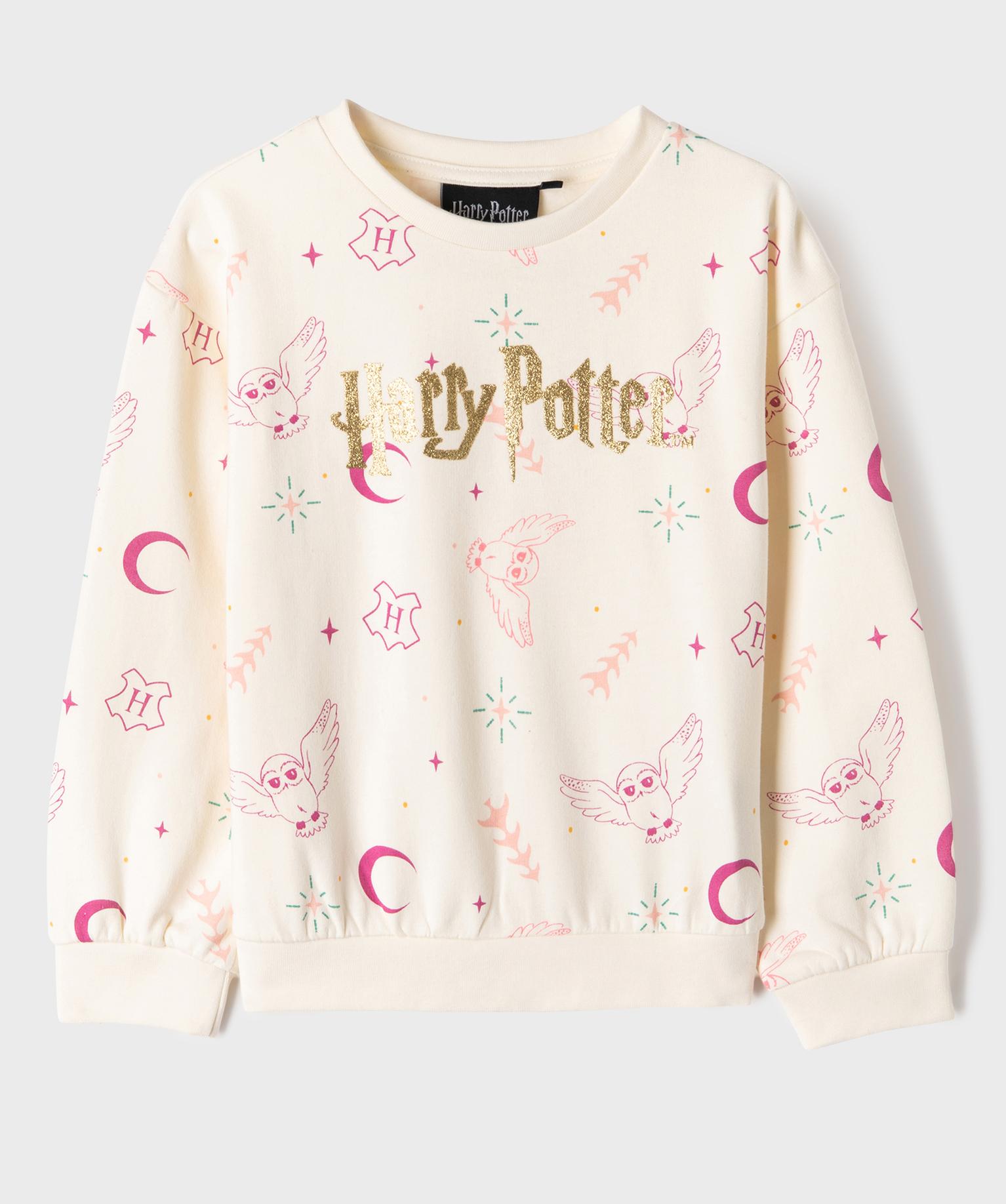 Sweat imprimé fille - Harry Potter - 5A - blanc standard - HARRY POTTER