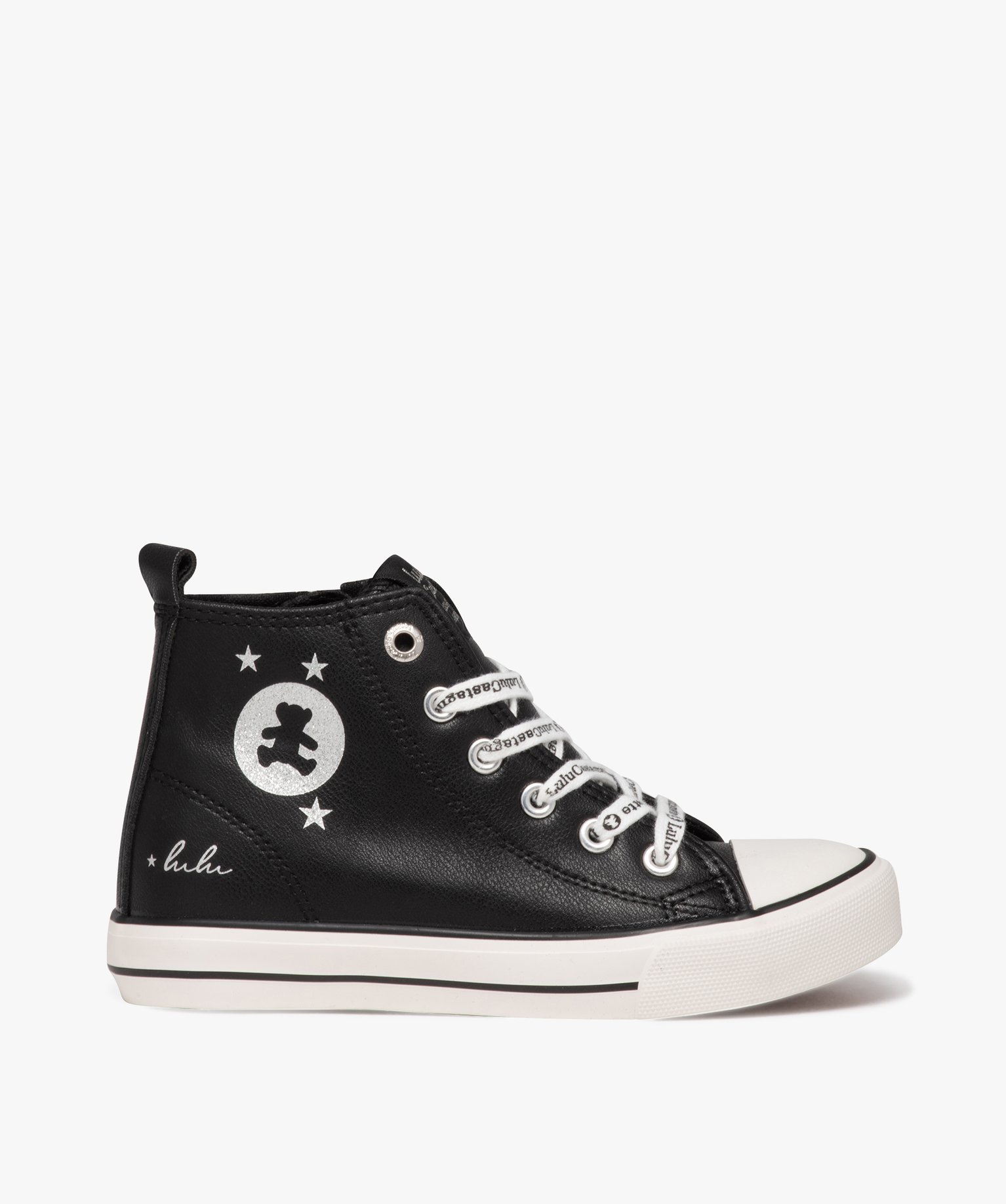 Baskets fille mid-cut unies à semelle épaisse - LuluCastagnette - 33 - noir - LULU CASTAGNETTE