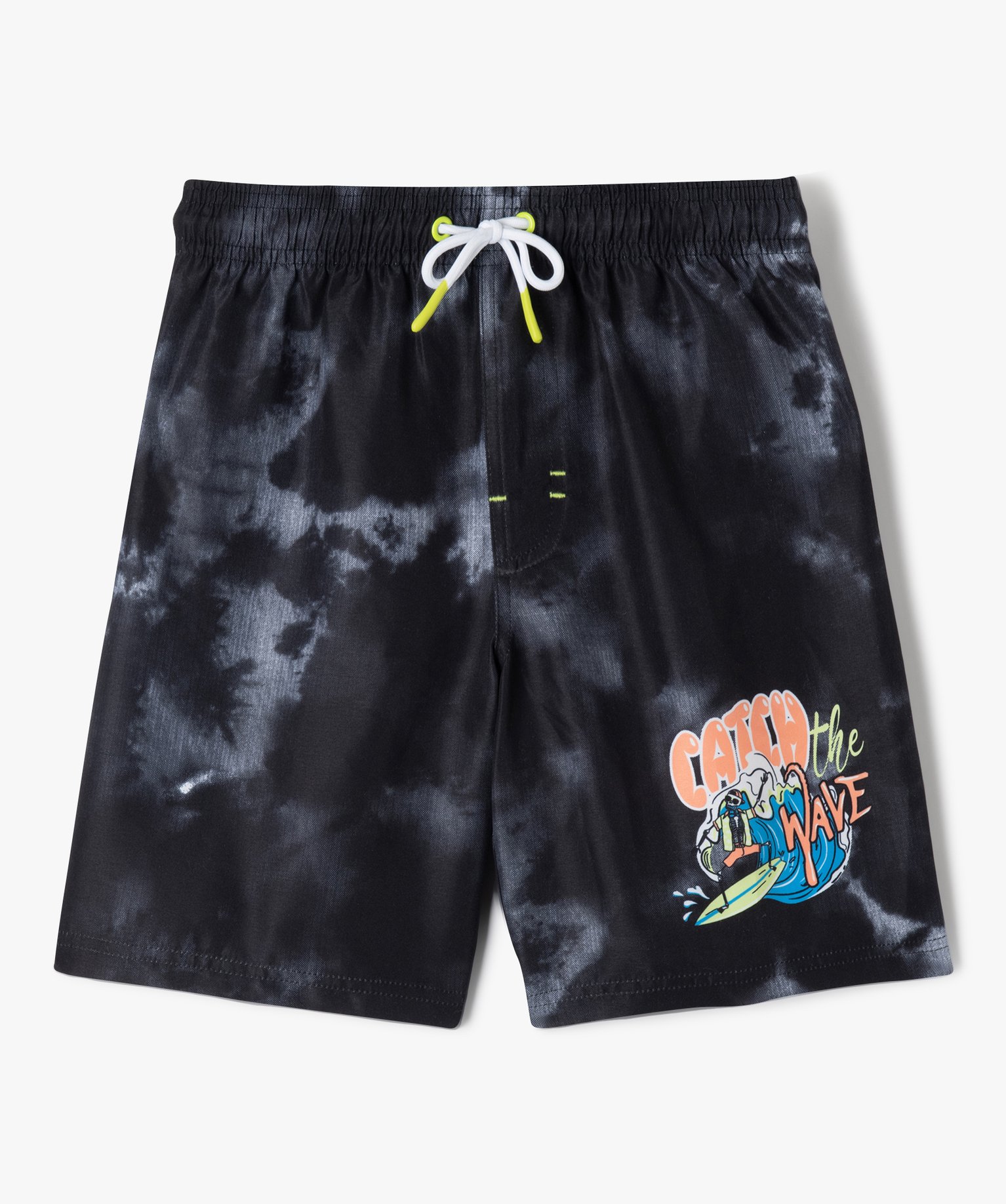 Short de bain avec motif surfeur garçon - 12 - noir - GEMO