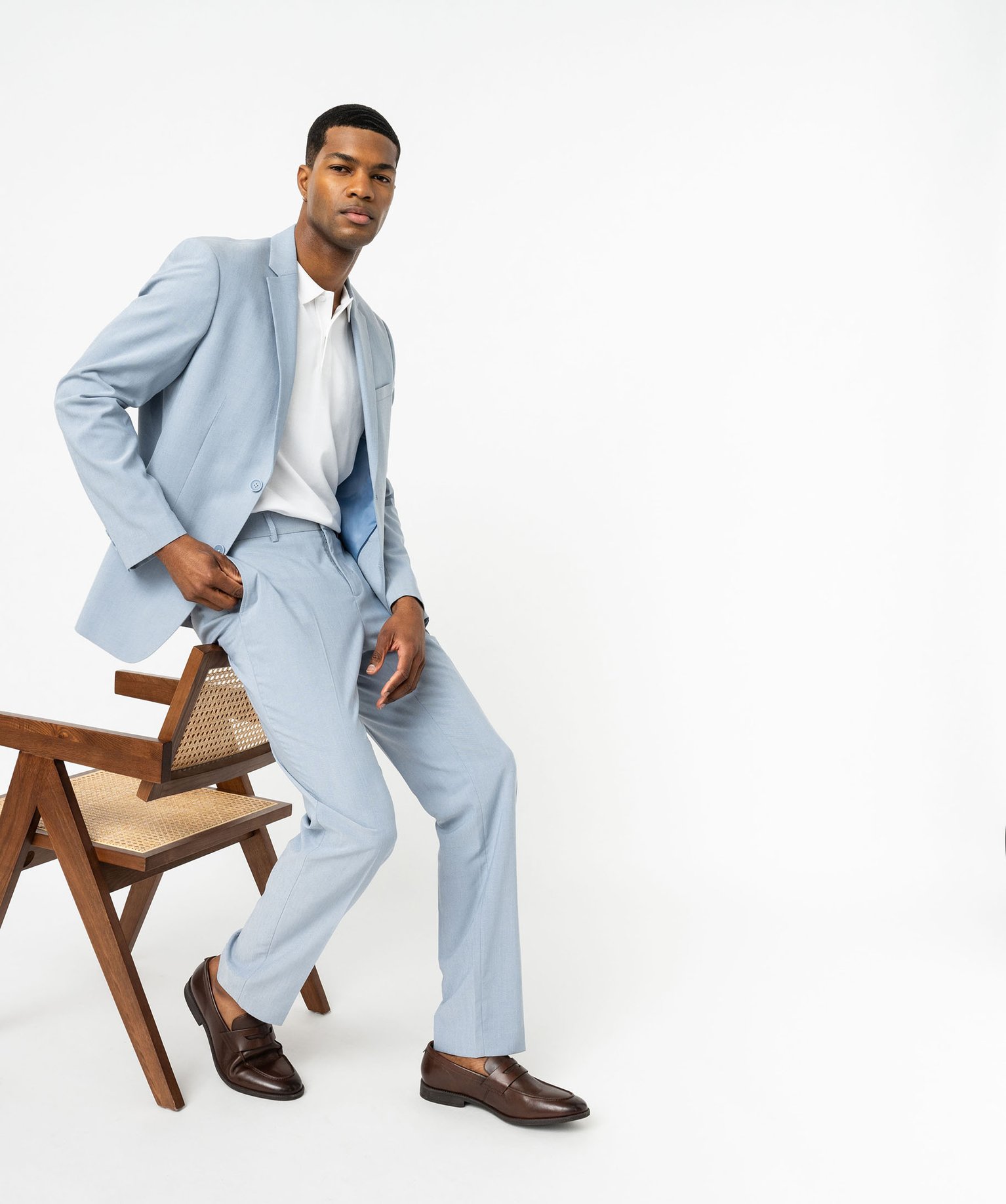 Veste de costume droite 2 boutons homme - 48 - bleu - GEMO