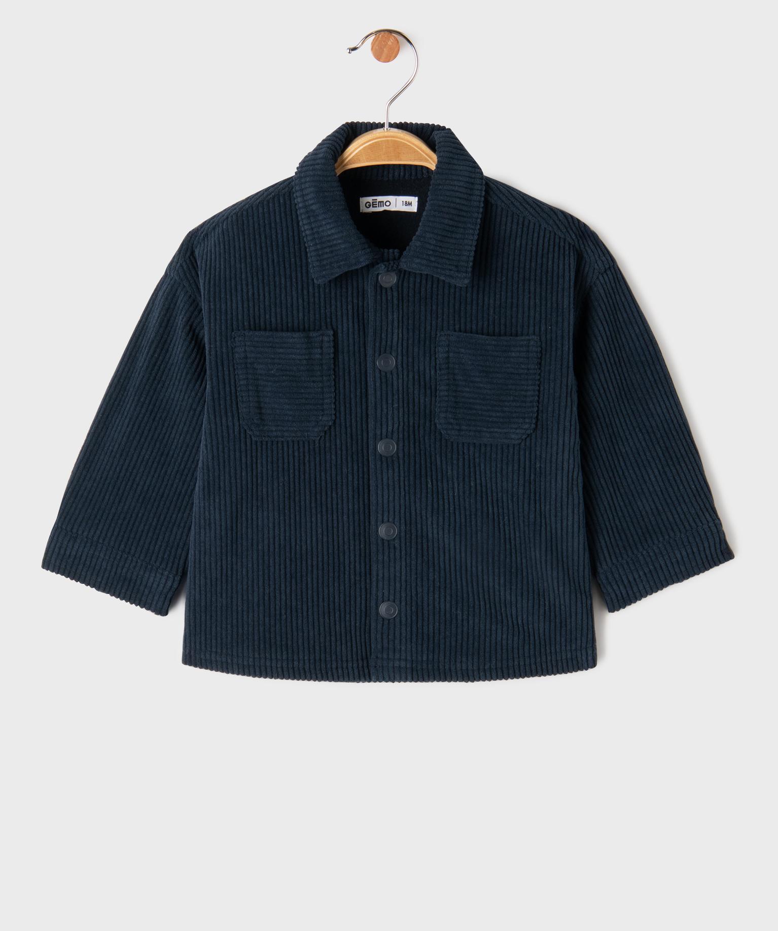 Surchemise en velours côtelé doublée polaire bébé garçon - 6M - marine - GEMO