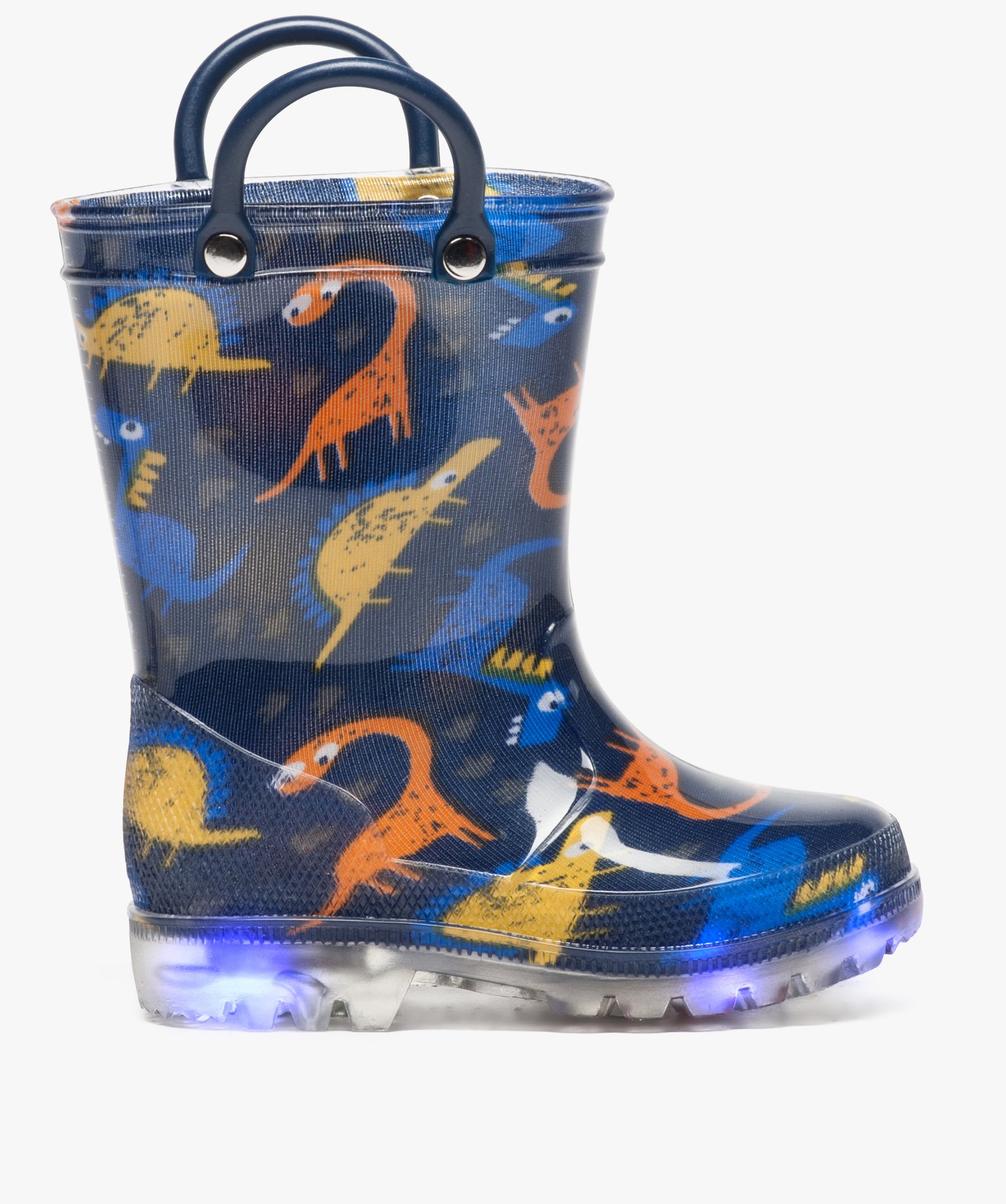 Bottes de pluie bebe garcon dinosaures et semelle lumineuse