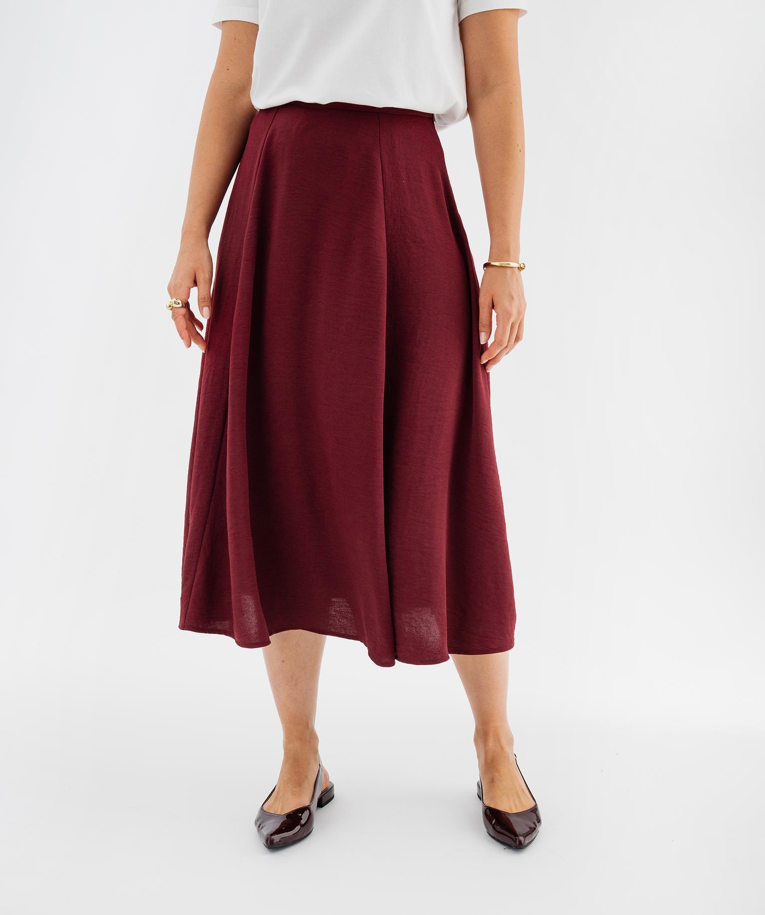 Jupe longue fluide femme - 38-40/M - rouge fonce - GEMO
