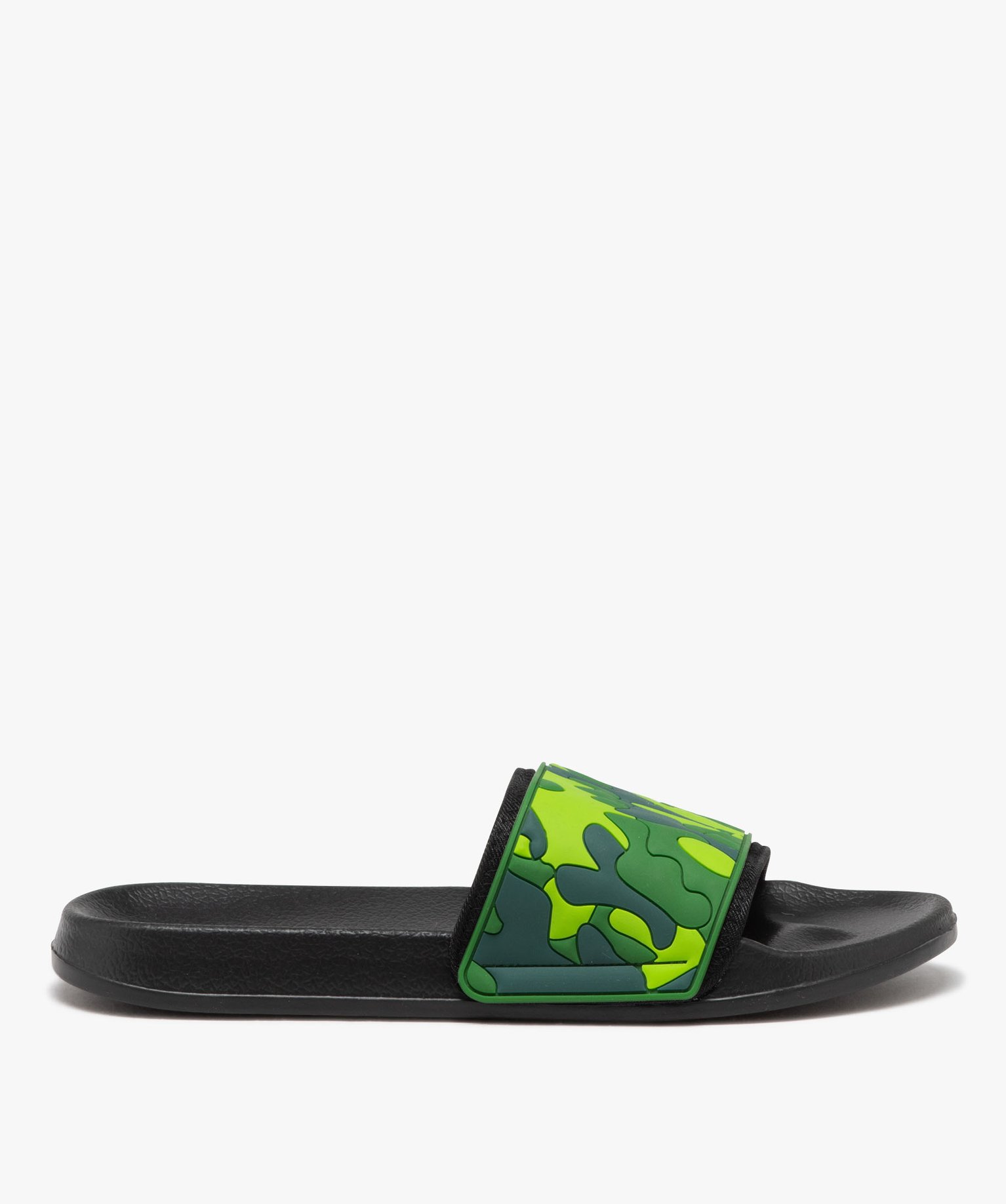 Mules de piscine homme avec bandeau imprimé militaire - 45 - kaki - GEMO
