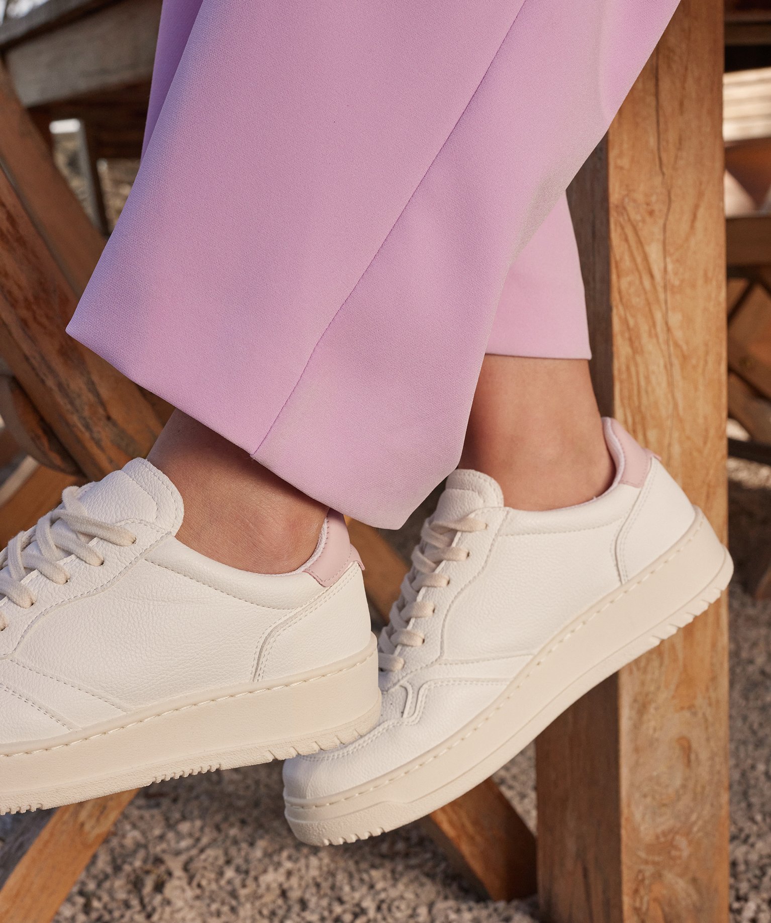 Baskets femme unies style rétro à semelle épaisse - Gémo x Melissaallbb - 38 - blanc - GEMO