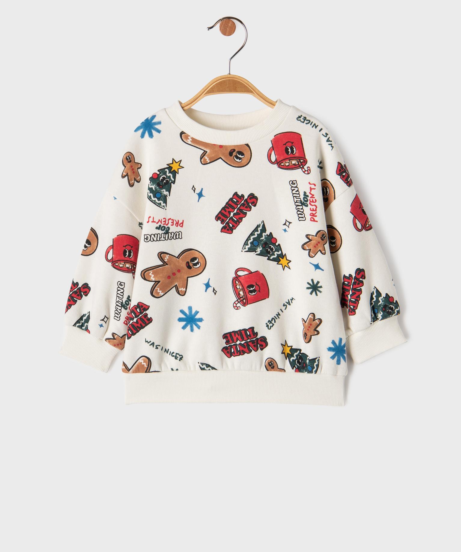 Sweat de Noël en molleton doux bébé garçon - 18M - blanc - GEMO