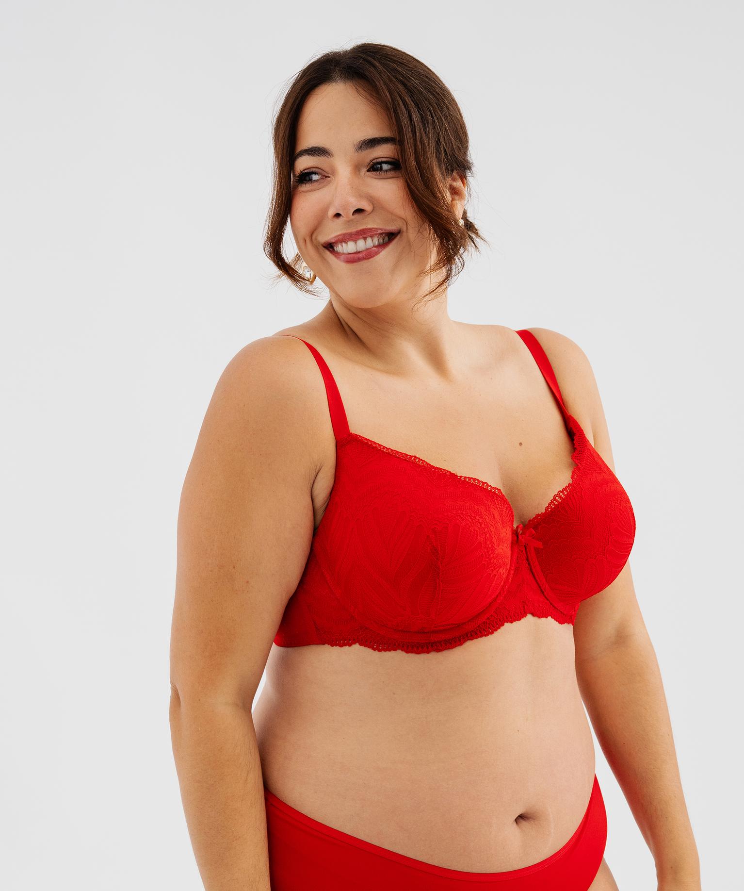 Soutien-gorge emboitant à armatures femme grande taille - 115F - rouge standard - GEMO