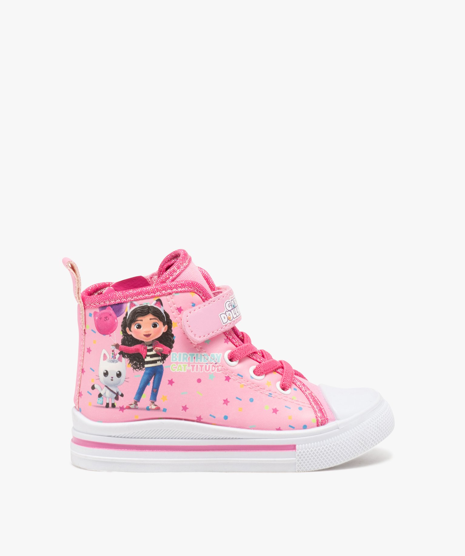 Baskets fille en toile montantes à scratch Gabby's Dollhouse - 25 - rose - GABBY