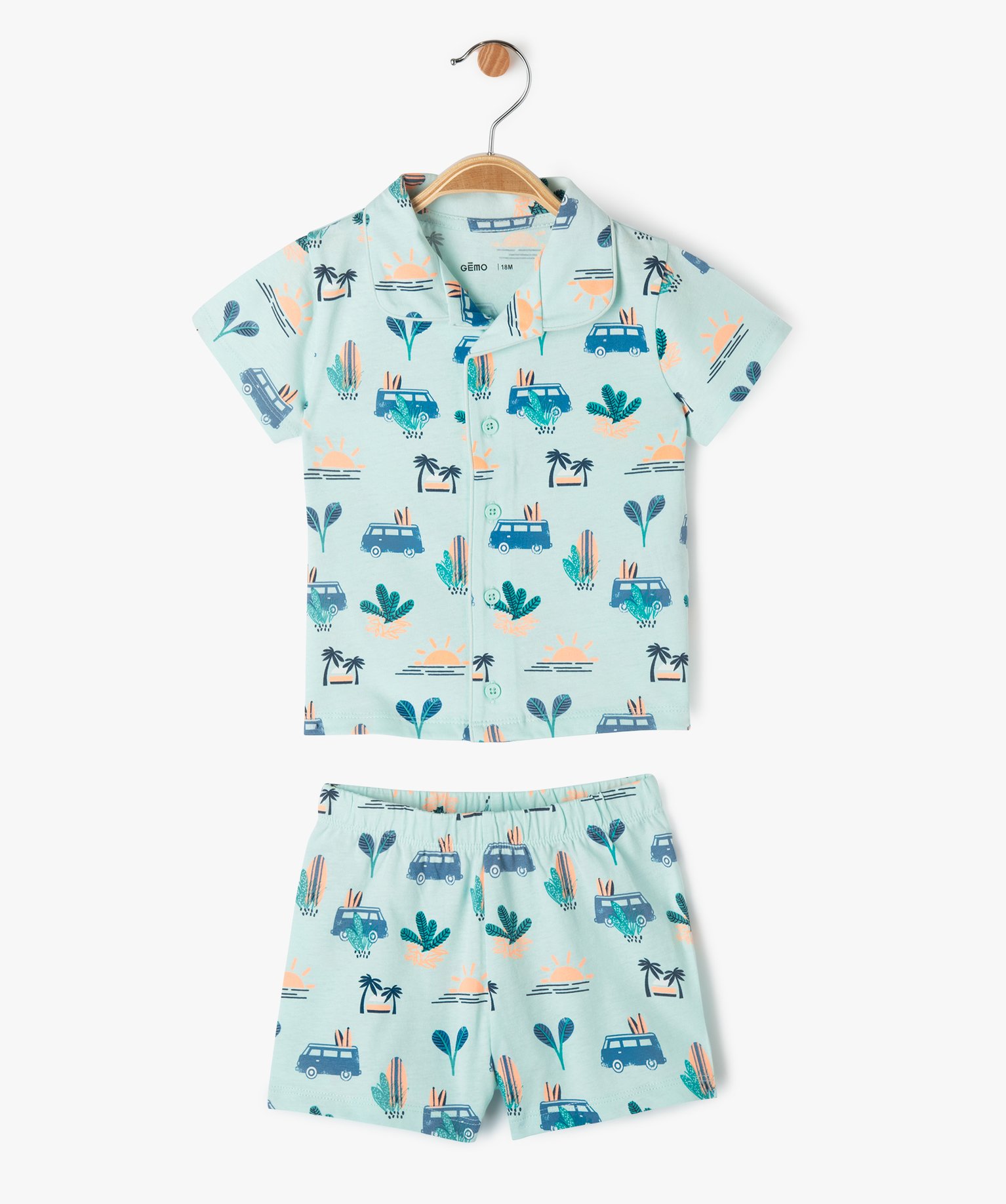 Pyjashort imprimé avec chemisette bébé garçon - GEMO