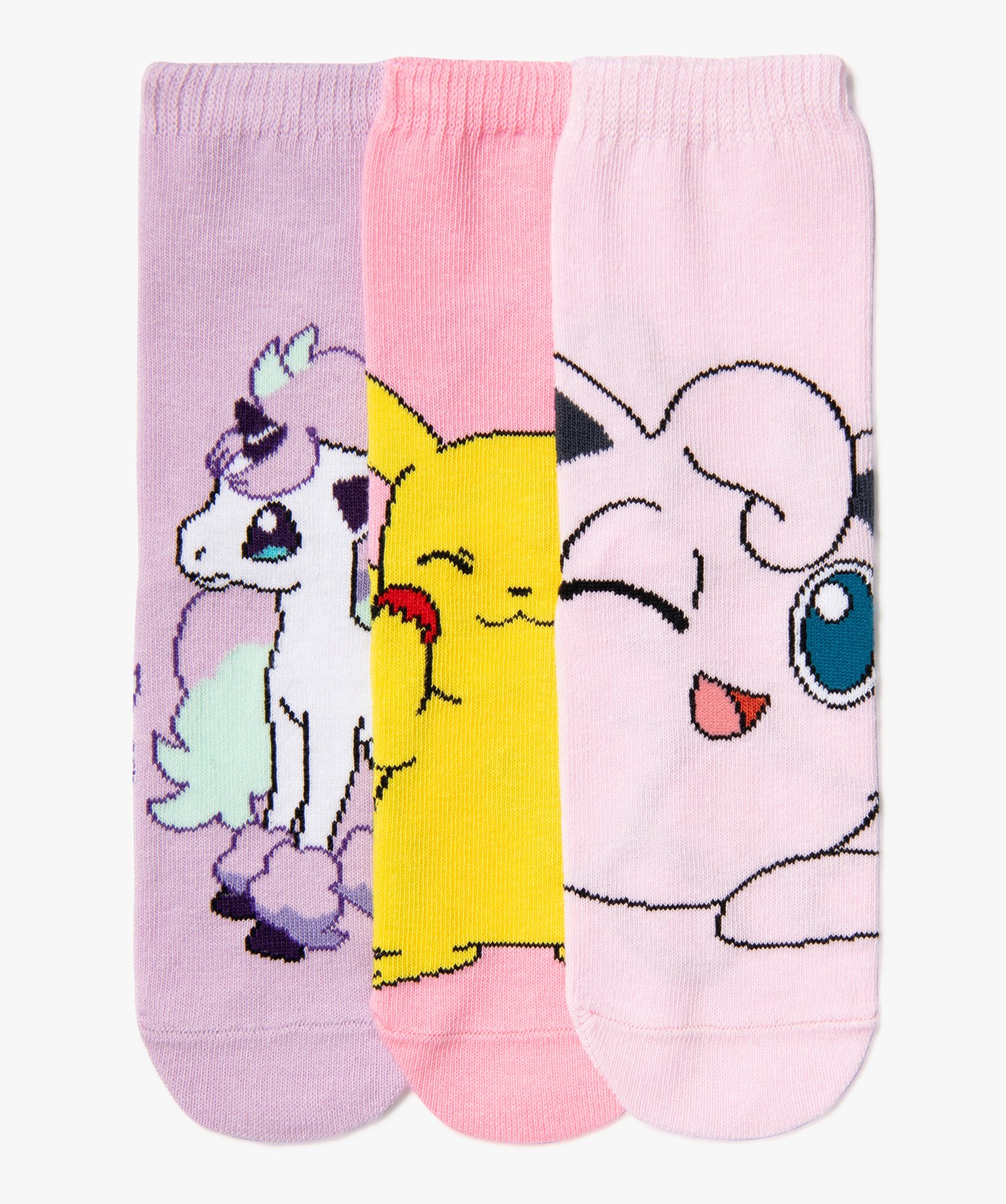 Chaussettes à motifs fille (lot de 3) - Pokemon - 24/26 - rose standard - POKEMON