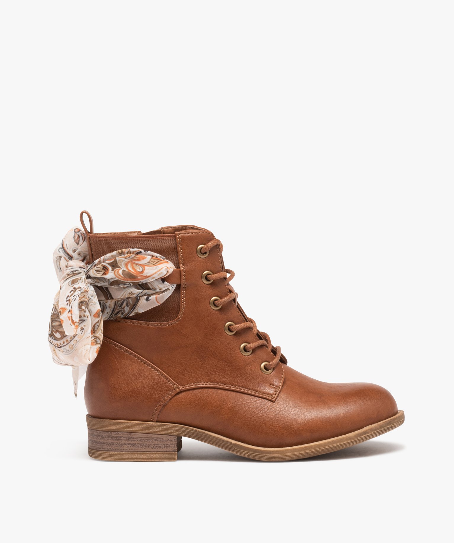 Boots a lacets et ruban en voile fille