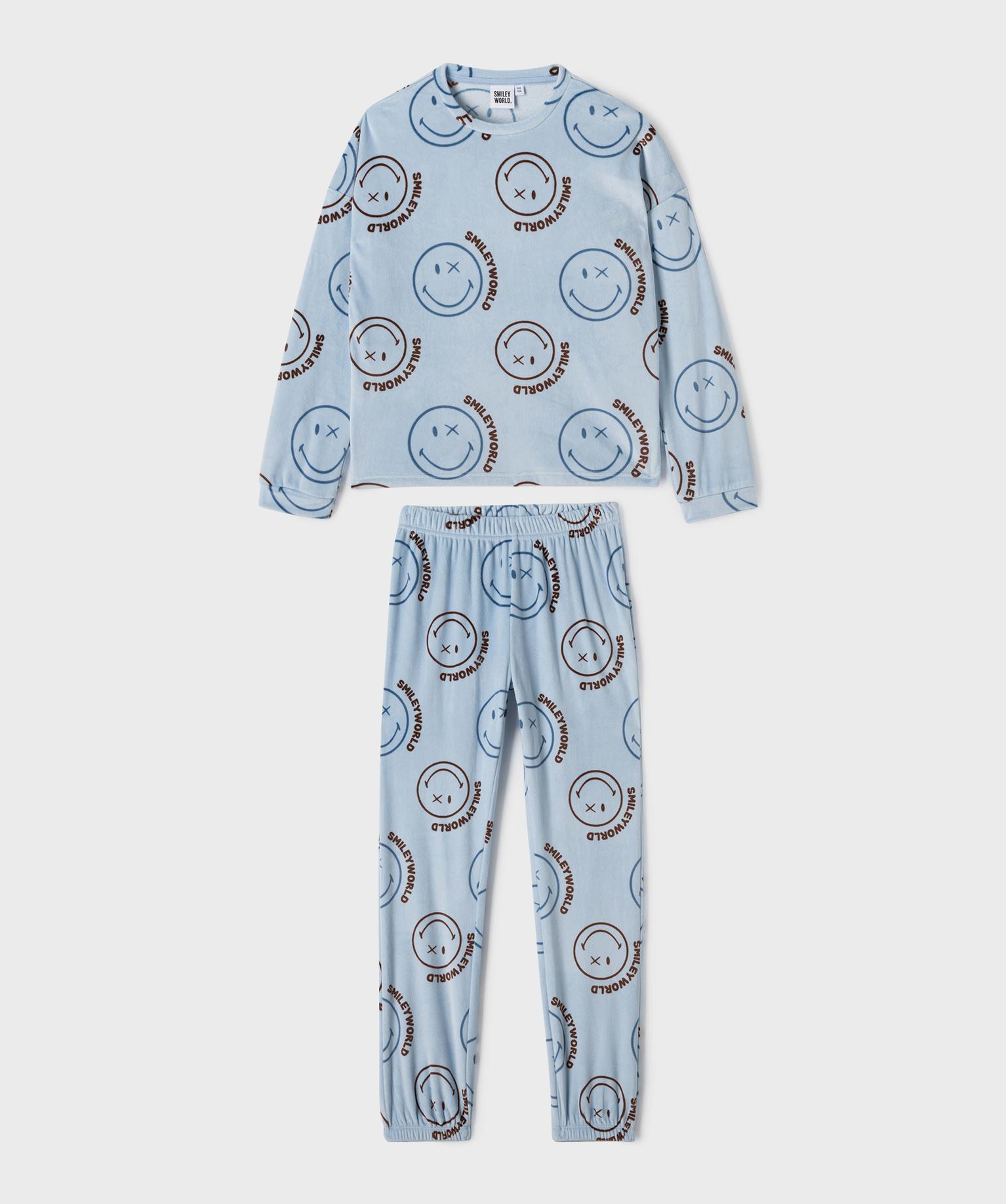 Pyjama en velours imprimé fille - Smiley World - SMILEY WORLD Pyjama en velours imprimé fille - Smiley World - SMILEY WORLD
