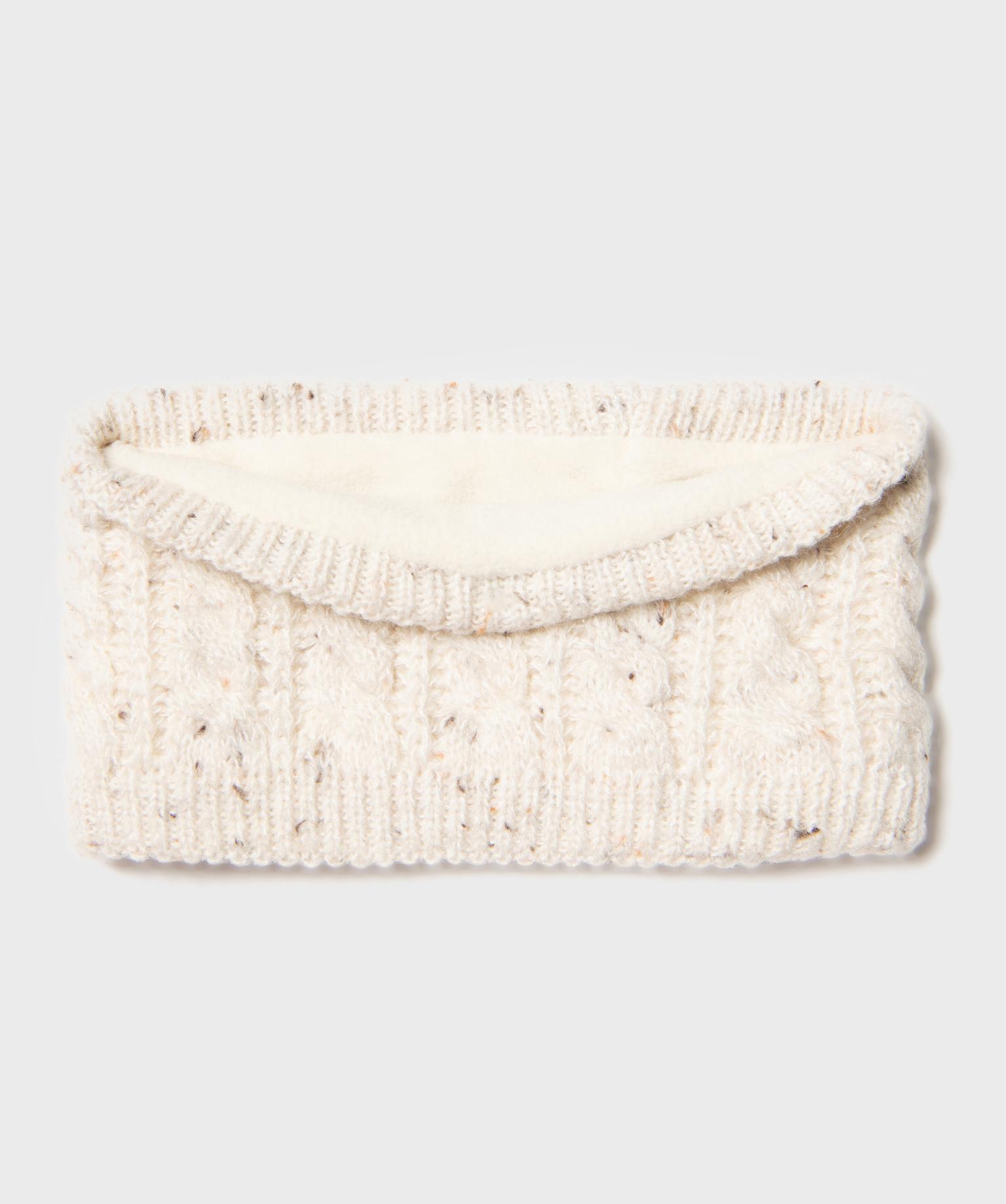 Echarpe snood en maille torsadée doublée polaire bébé garçon - TU - beige chine - GEMO