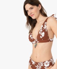 Haut de maillot de bain femme à motifs fleuris forme triangle vue1 - GEMO (PLAGE) - GEMO