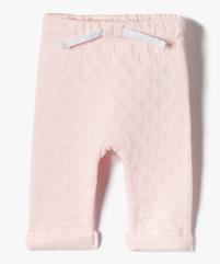 Pantalon bébé fille en maille effet matelassé vue1 - GEMO(BB COUCHE) - GEMO