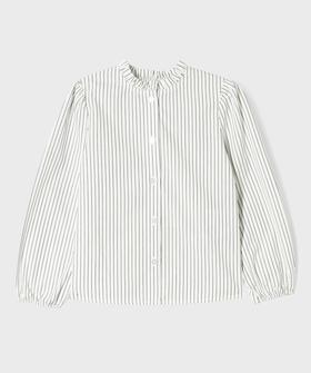 Chemise rayée avec col froncé fille vue1 - GEMO (ENFANT) - GEMO