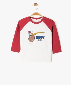 Tee-shirt bicolore avec motif animal bébé garçon vue1 - GEMO(BEBE DEBT) - GEMO