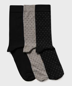 Chaussettes hautes à micro motifs homme (lot de 3) vue1 - GEMO(HOMWR HOM) - GEMO