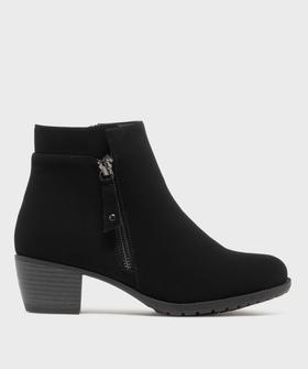 Boots fourrées à talon cubain et zip femme vue1 - G'FLEX - GEMO