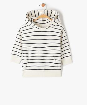 Sweat bébé garçon à rayures avec capuche vue1 - GEMO(BEBE DEBT) - GEMO