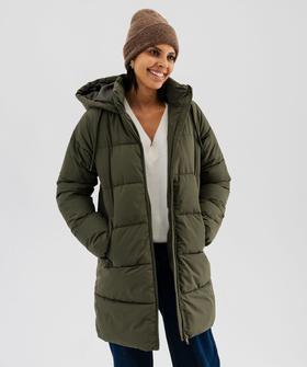 Doudoune mi-longue à capuche et col montant femme vue1 - GEMO 4G FEMME - GEMO