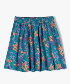 Jupe patineuse en viscose fluide imprimée fille vue1 - GEMO 4G FILLE - GEMO