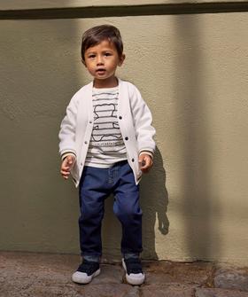 Tee-shirt manches longues à rayures et motif ourson bébé garçon - LuluCastagnette vue1 - LULU CASTAGNETTE GEMO FOR GOOD - GEMO